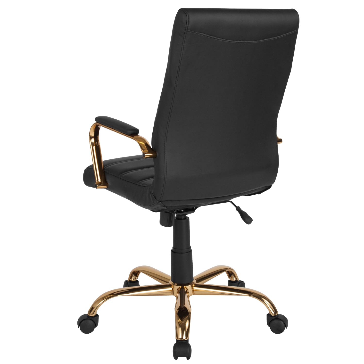 Flash Furniture LeatherSoft Faux Leather High Back Office Chair BlackGold PopularChairscom