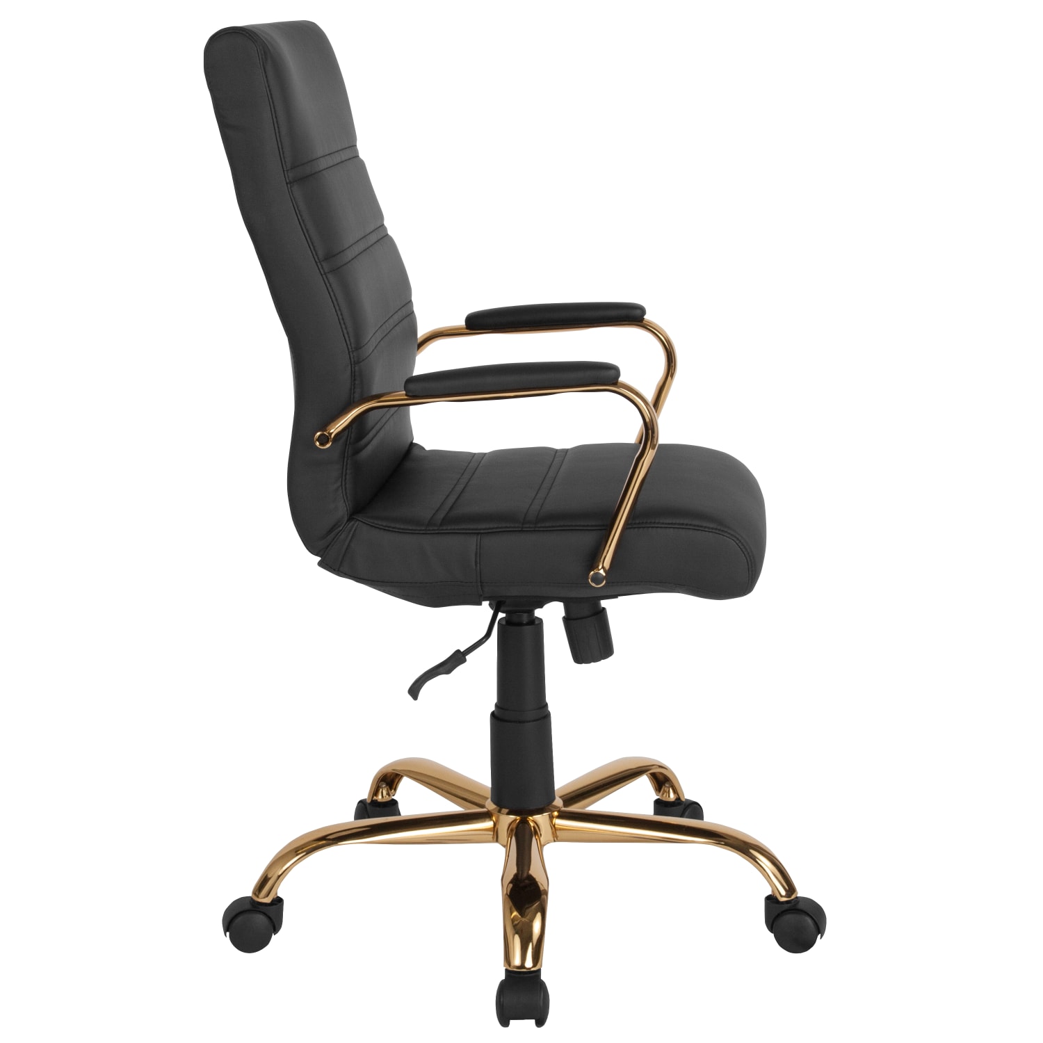 Flash Furniture LeatherSoft Faux Leather High Back Office Chair BlackGold PopularChairscom