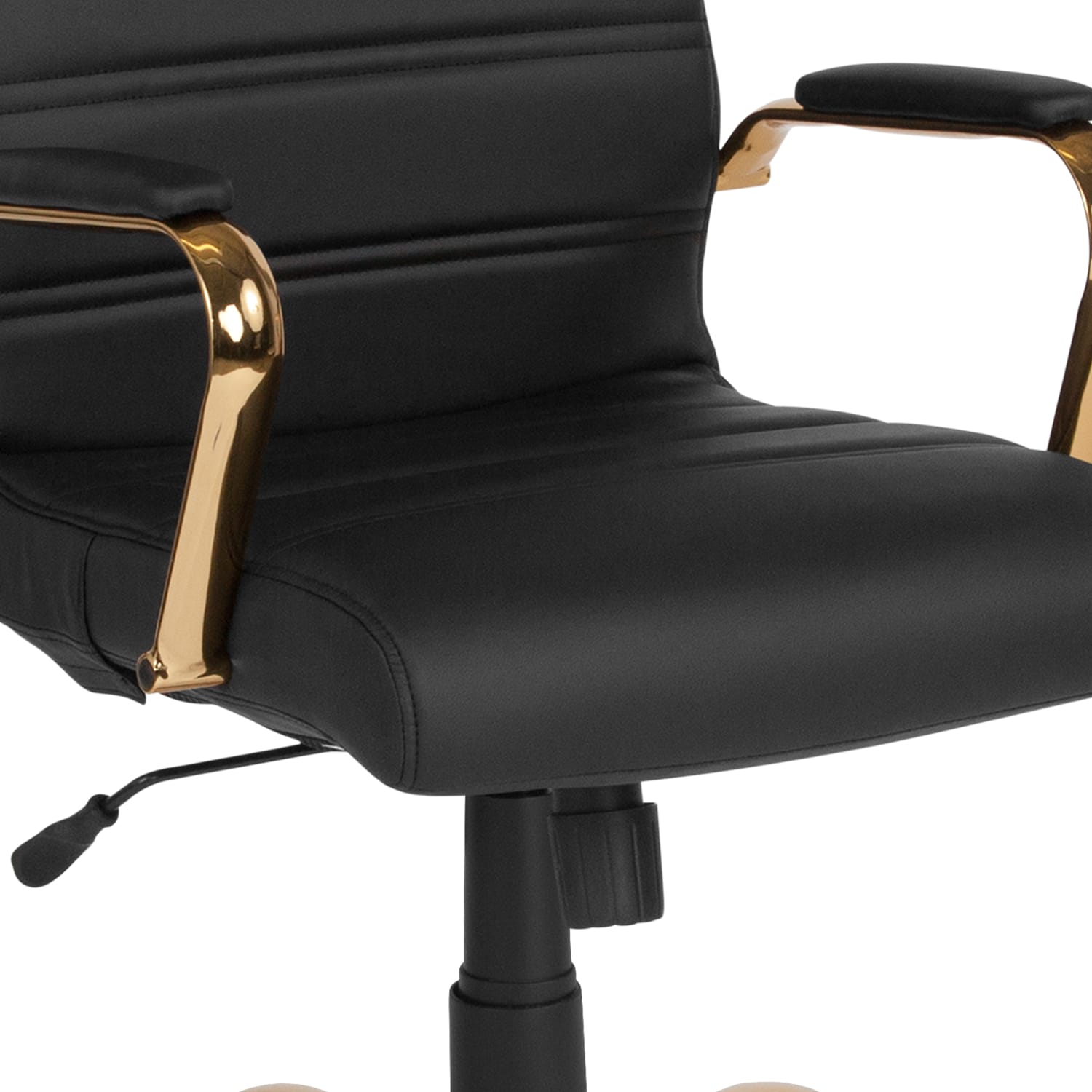 Flash Furniture LeatherSoft Faux Leather High Back Office Chair BlackGold PopularChairscom