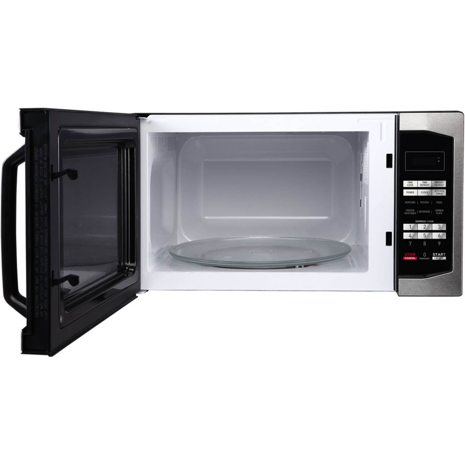 Magic Chef 1.6 Cu Ft Countertop Microwave, Stylish Handle, Stainless Steel - Image 3