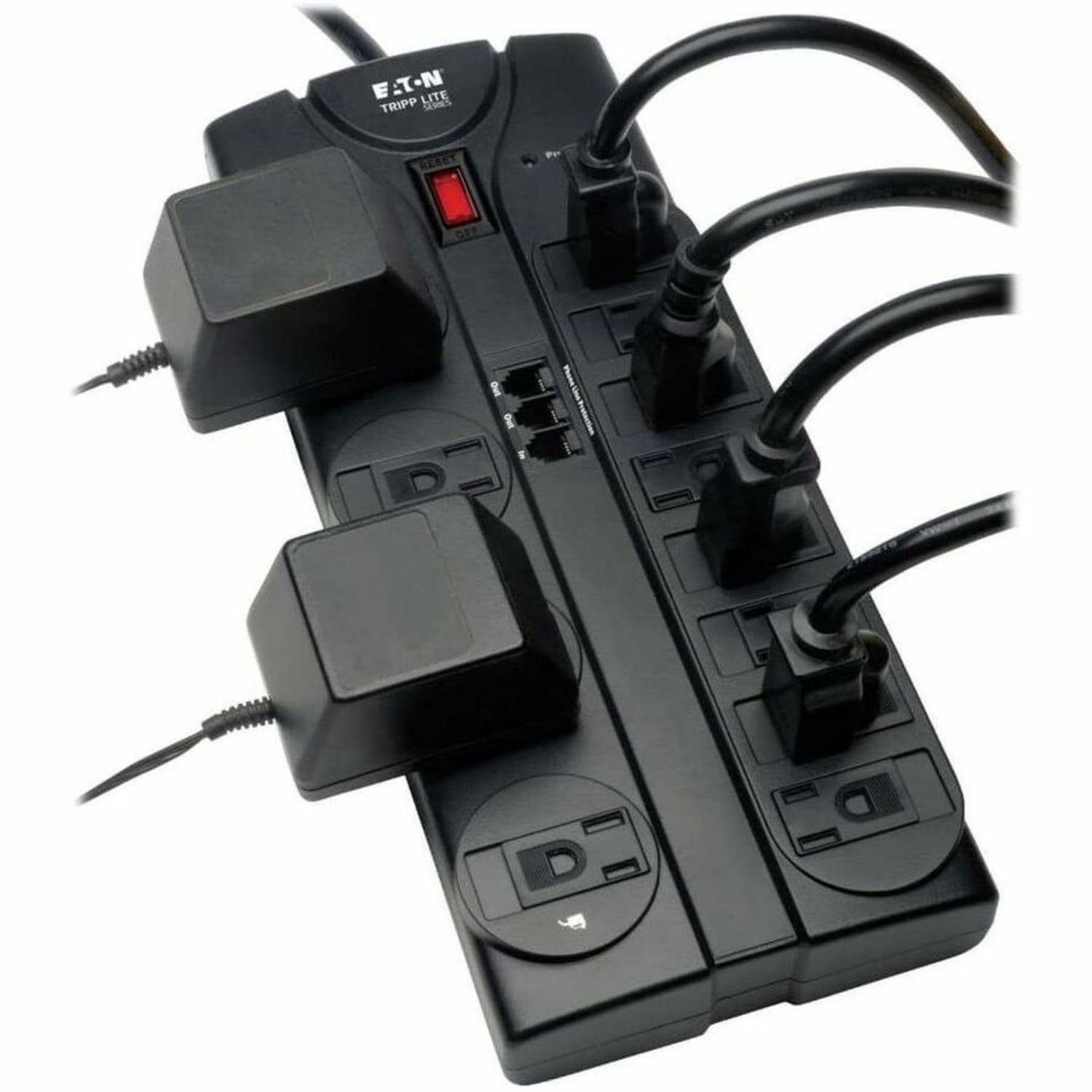 Eaton Tripp Lite Series Surge Protector 12 Outlet 120V RJ11 8ft Cord 2160 Joule - Surge protector - 15 A - AC 120 V - output connectors: 12 - Image 4