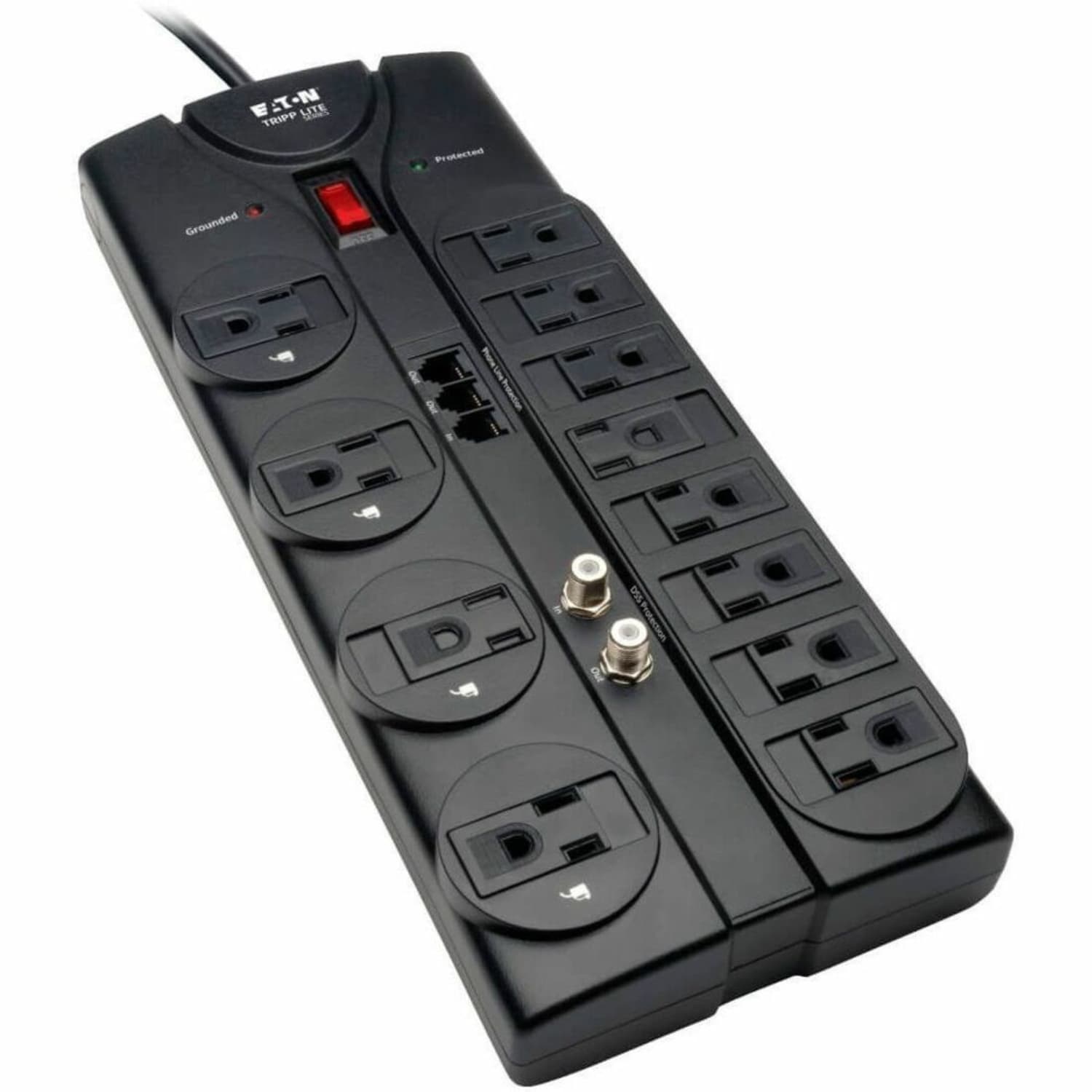 Eaton Tripp Lite Series Surge Protector 12 Outlet 120V RJ11 Coax 8ft Cord 2880 Joule - Surge protector - 15 A - AC 120 V - output connectors: 12 - Image 3