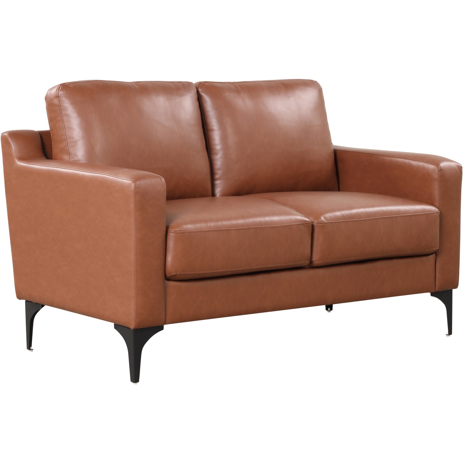 Serta Florence Faux Leather Loveseat, 35inH x 55-1/2inW x 33-1/2inD, Brown - Image 3