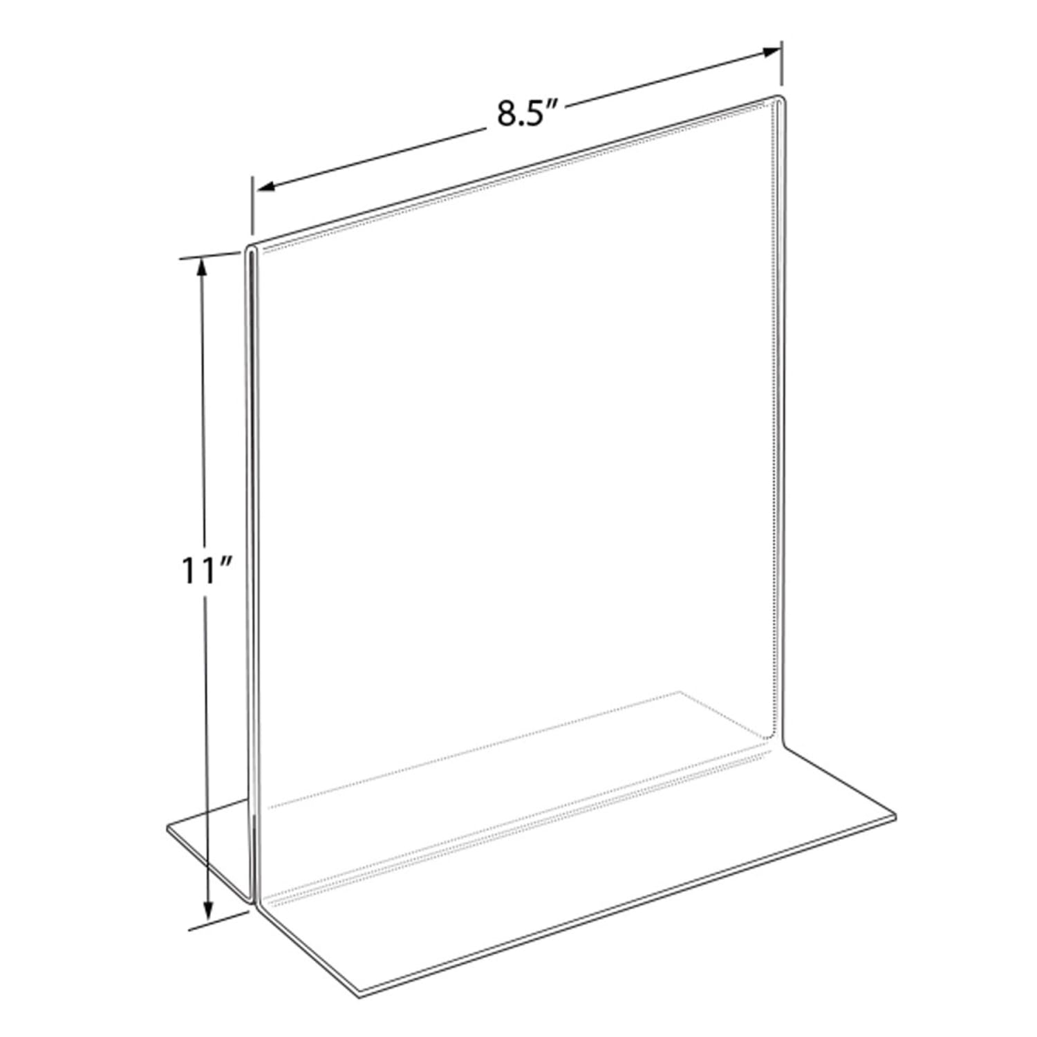 Azar Displays Double-Foot Acrylic Sign Holders, 11in x 8 1/2in, Clear, Pack Of 10 - Image 3