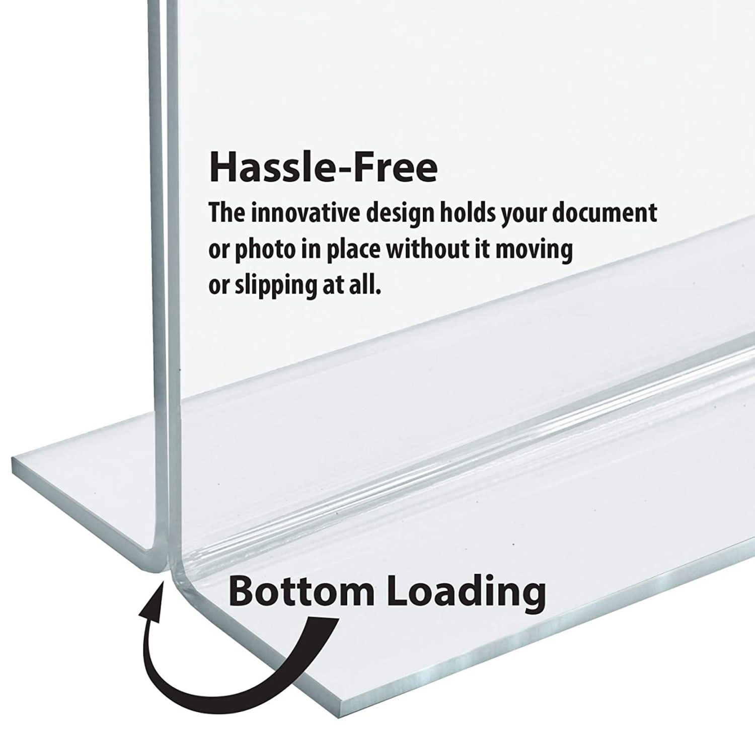 Azar Displays Double-Foot Acrylic Sign Holders, 11in x 8 1/2in, Clear, Pack Of 10 - Image 5