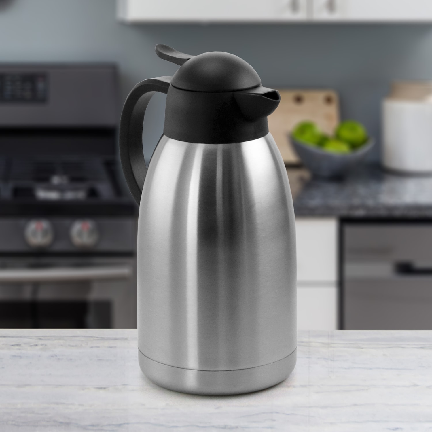 MegaChef 2 Quart Stainless Steel Thermal Beverage Carafe for Coffee and Tea, 995112000M - Image 3