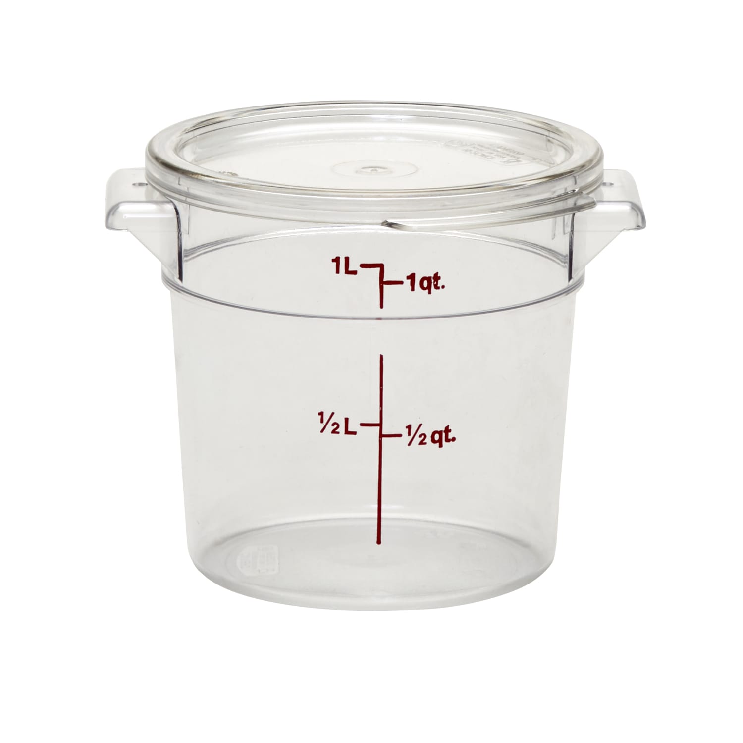 Cambro Camwear Round Food Storage Lids For 1-Qt Containers, Clear, Pack Of 12 Lids - Image 3