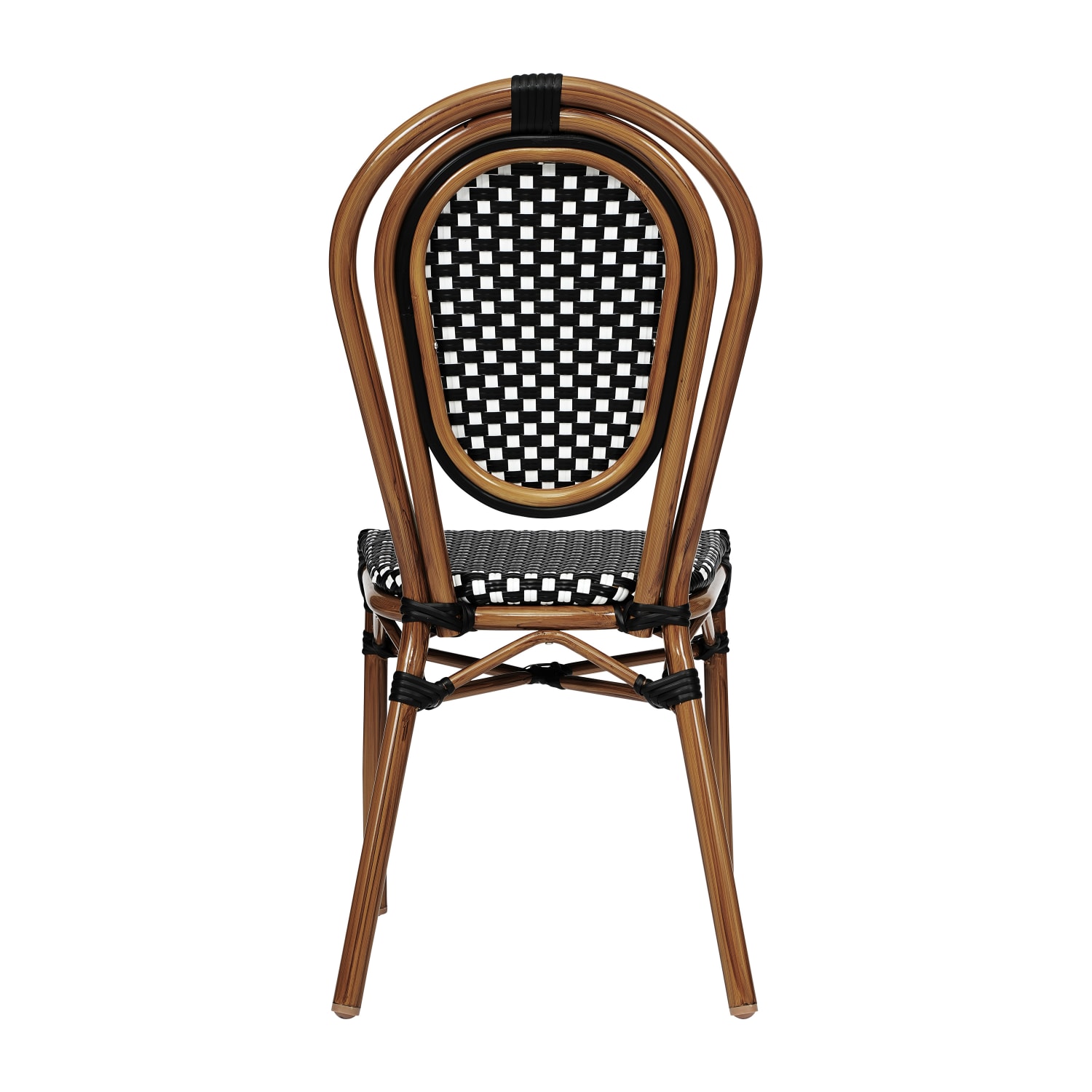 Flash Furniture 4 Pack Lourdes IndoorOutdoor Commercial Thonet Bistro Stacking Chair PE Rattan and Aluminum Frame Black WhiteNatural Frame PopularChairscom Flash Furniture 4 Pack Lourdes IndoorOutdoor Commercial Thonet Bistro Stacking Chair PE Rattan and Aluminum Frame Black WhiteNatural Frame PopularChairscom