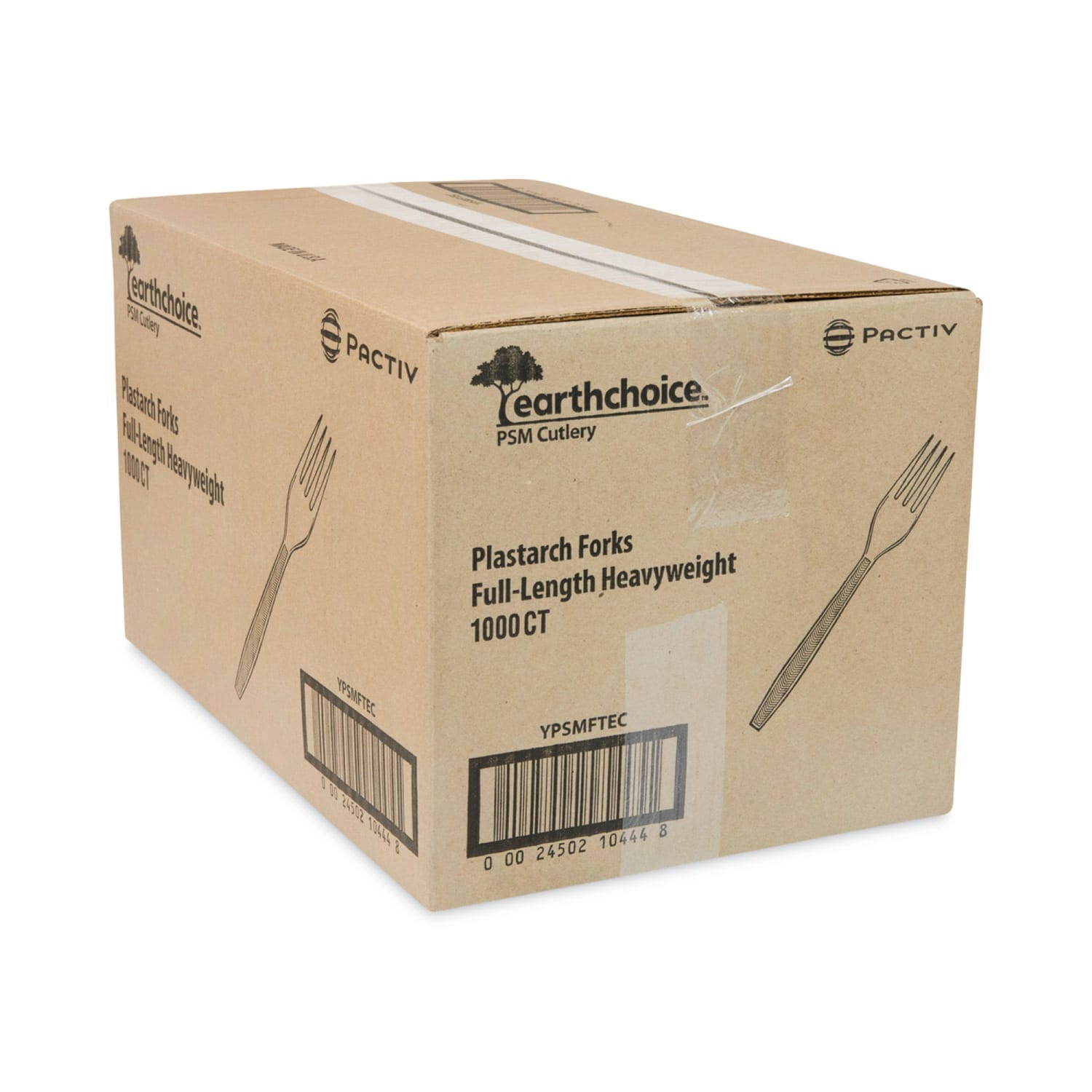 Pactiv Evergreen EarthChoice PSM Heavyweight Cutlery, Fork, 6-15/16in, Tan, Carton Of 1,000 Pieces - Image 3