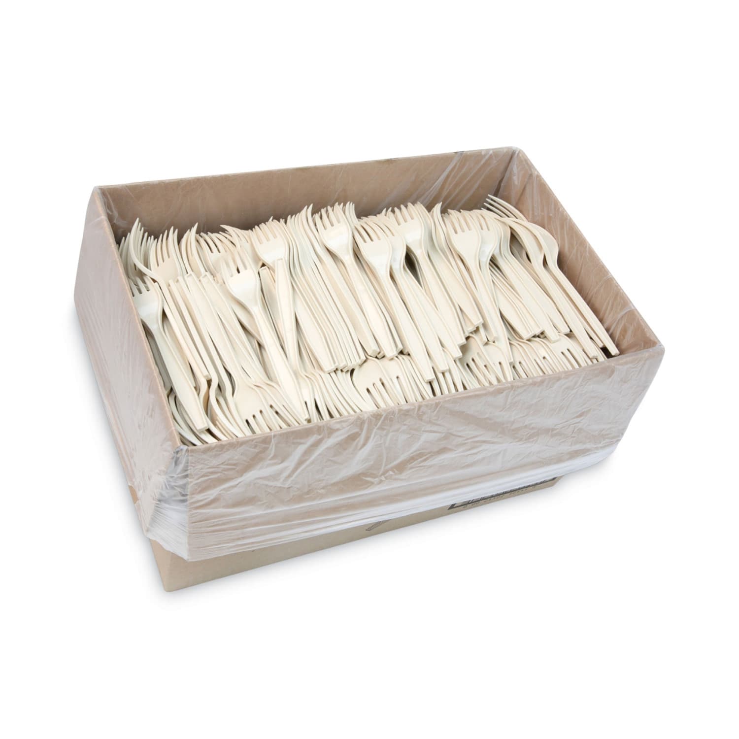 Pactiv Evergreen EarthChoice PSM Heavyweight Cutlery, Fork, 6-15/16in, Tan, Carton Of 1,000 Pieces - Image 4