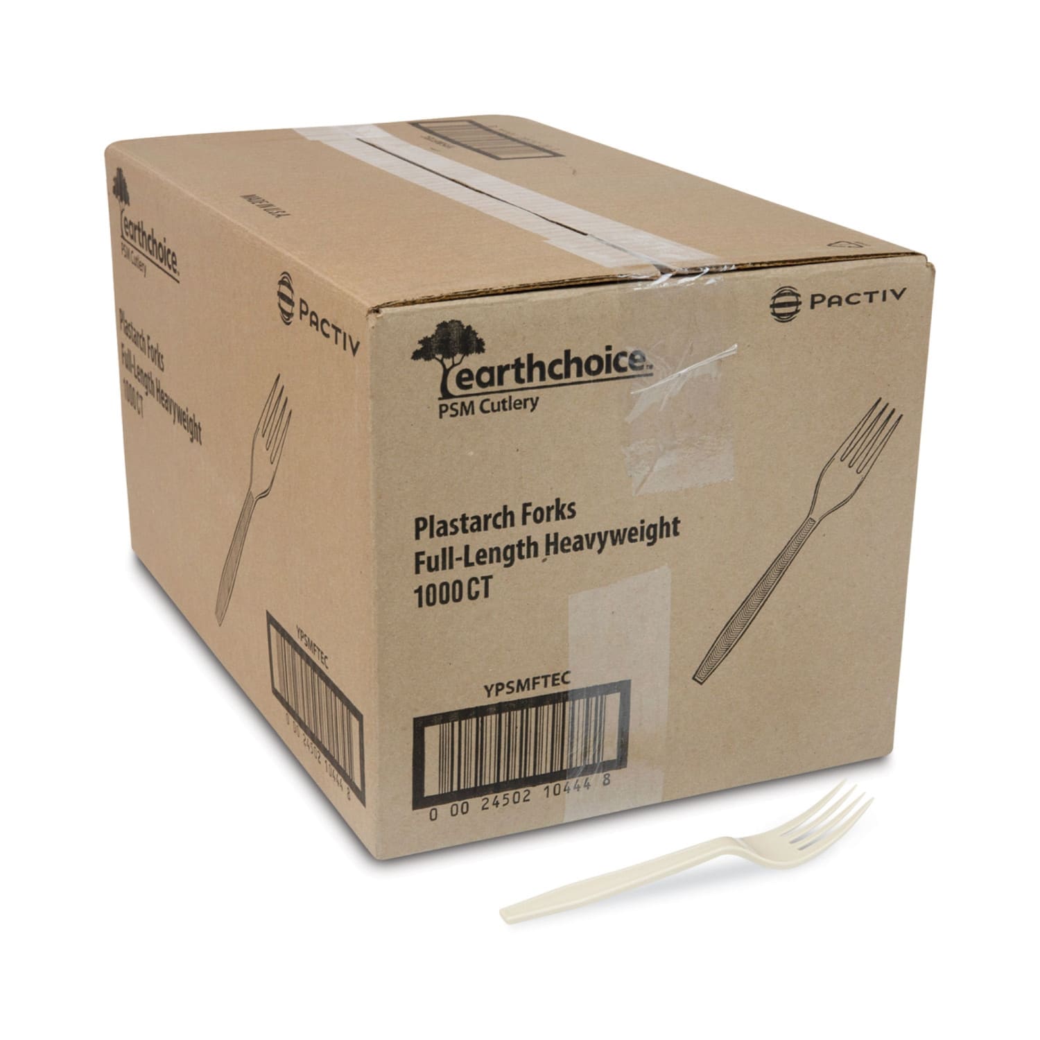 Pactiv Evergreen EarthChoice PSM Heavyweight Cutlery, Fork, 6-15/16in, Tan, Carton Of 1,000 Pieces - Image 5