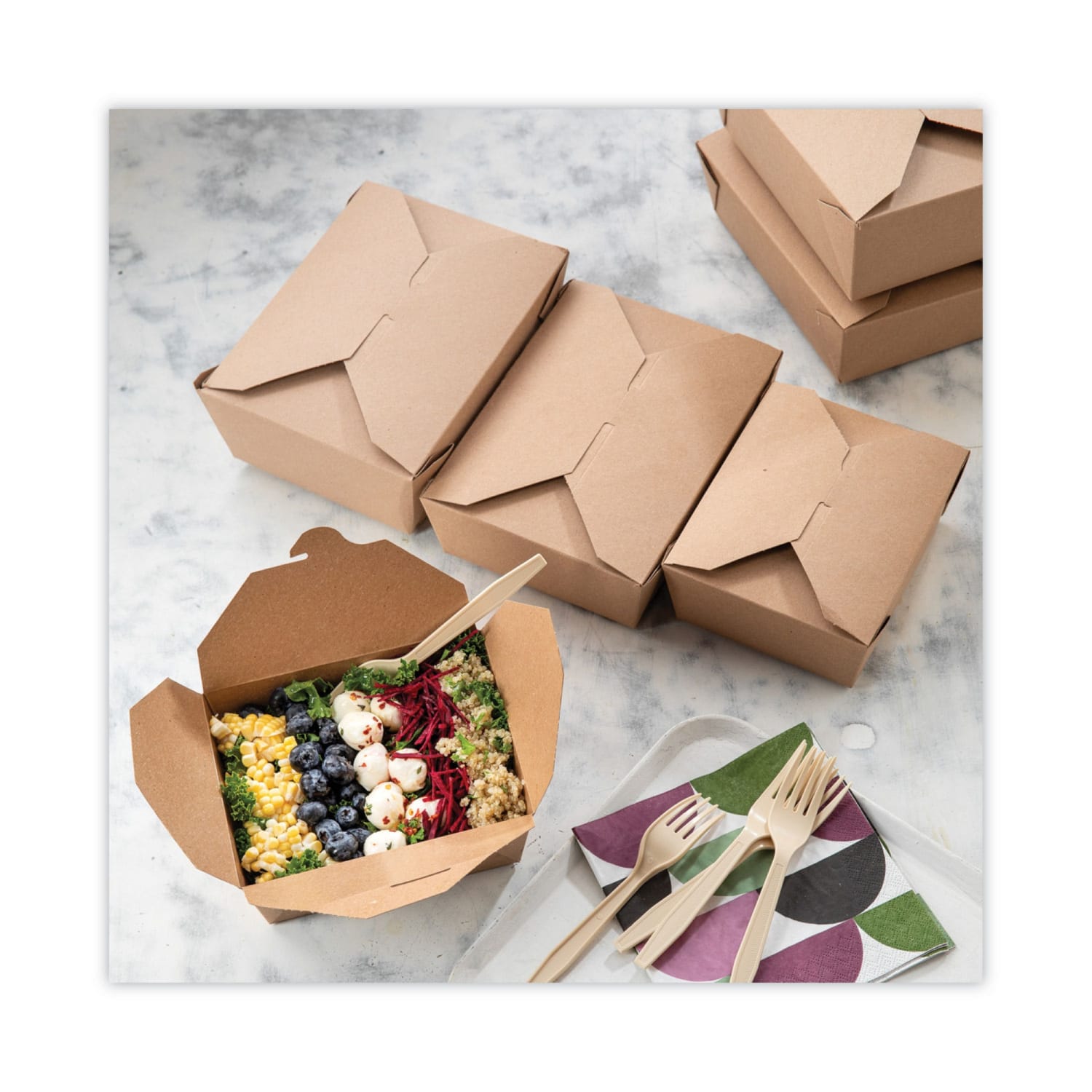 Pactiv Evergreen EarthChoice PSM Heavyweight Cutlery, Fork, 6-15/16in, Tan, Carton Of 1,000 Pieces - Image 6