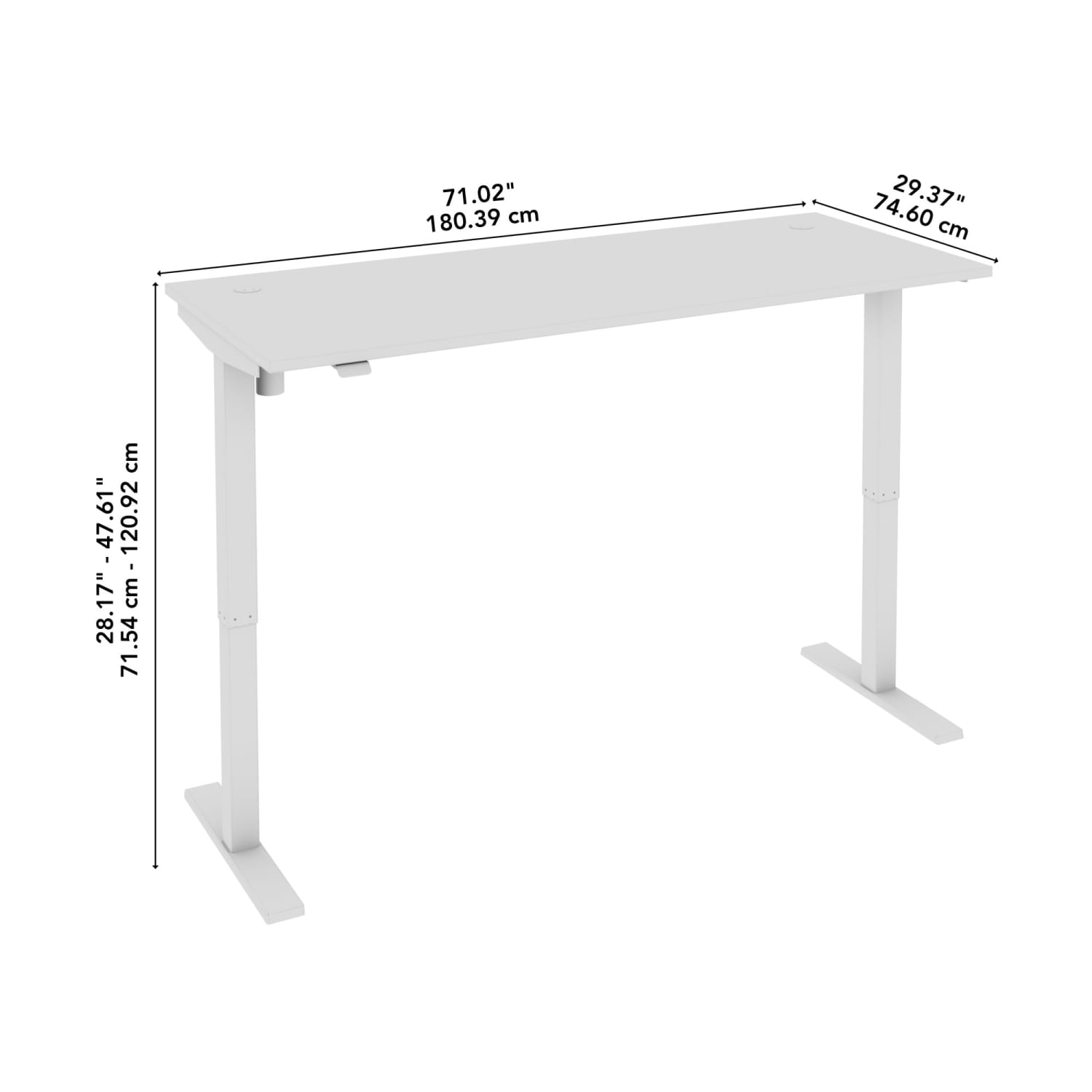 Bush Business Furniture Move 40 Series 72inW x 30inD Electric Height Adjustable Standing Desk, Black Walnut/White Powder Coat, Standard Delivery - Image 5