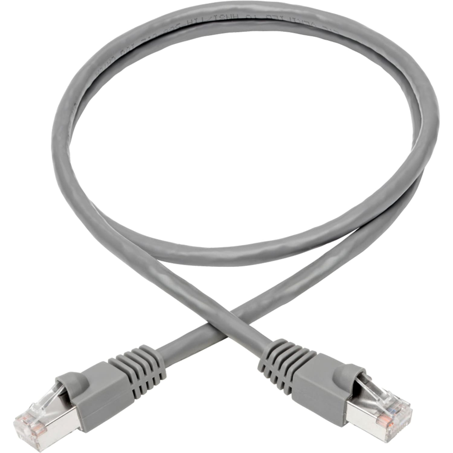 Tripp Lite Cat6a Snagless Shielded STP Network Patch Cable 10G Certified, PoE, Gray RJ45 M/M 3ft 3ft - N262003GY - Image 3
