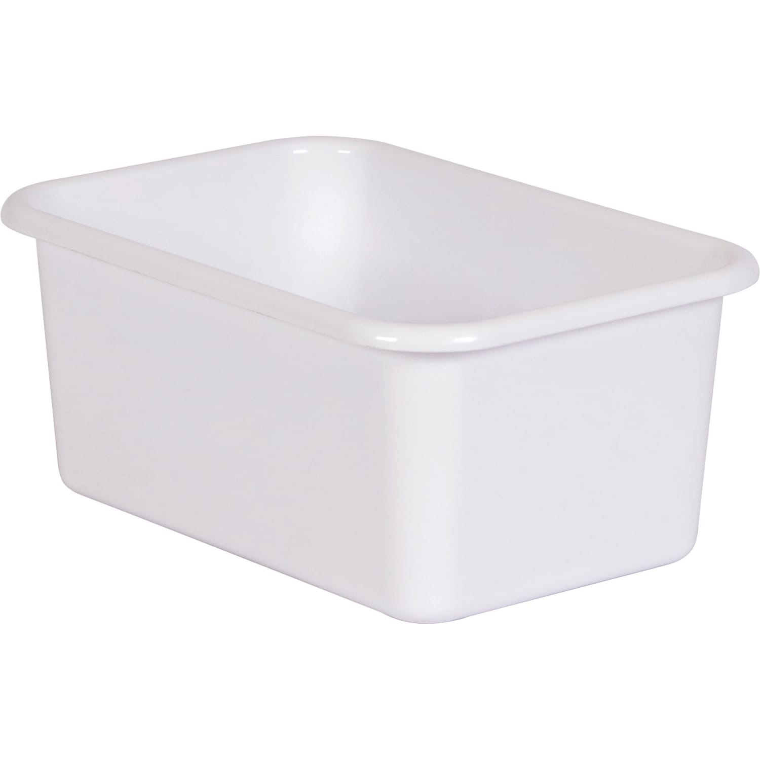 Teacher Created Resources Small Plastic Storage Bins, 5inH x 11-3/8inW x 7-3/4inD, White, Pack Of 6 - Image 3