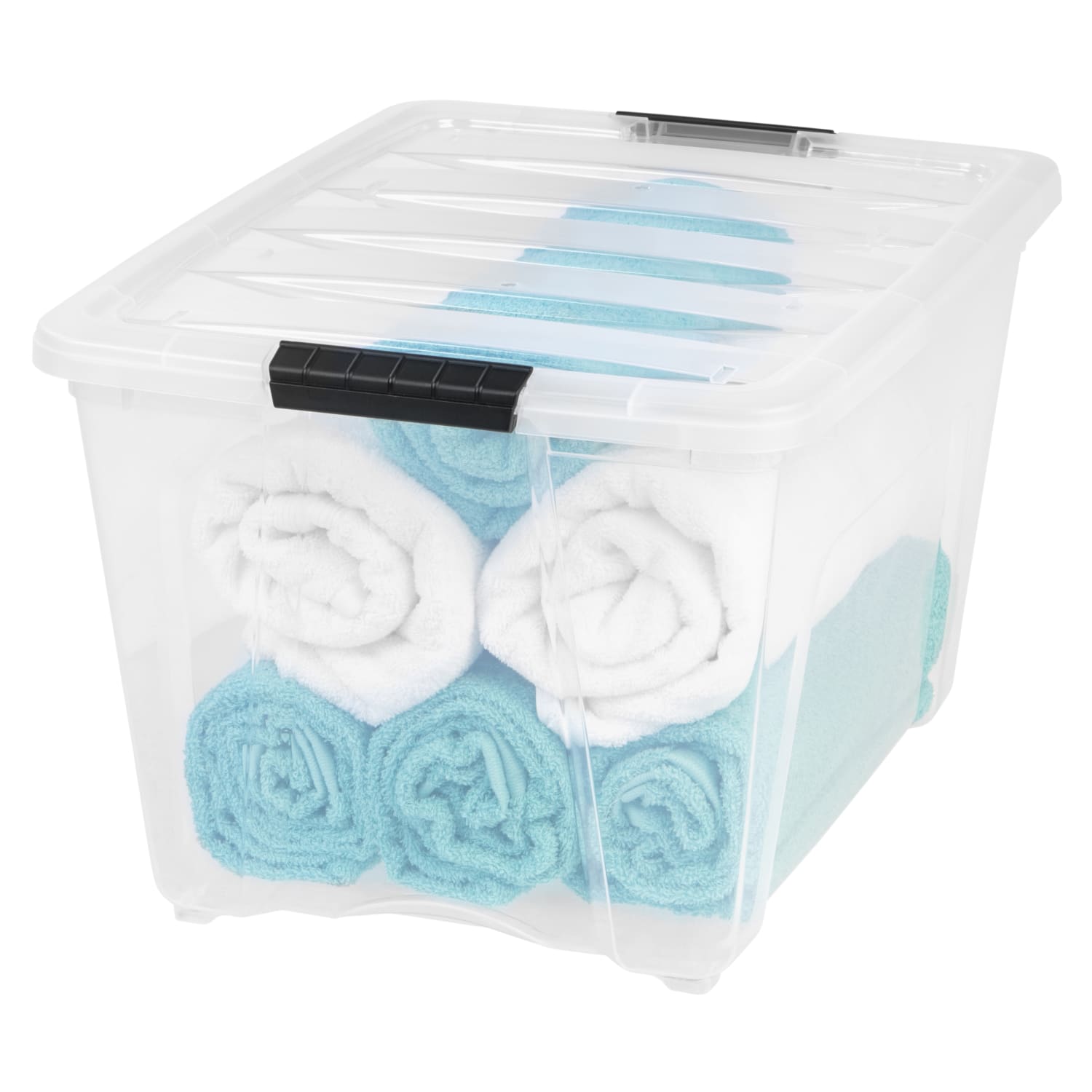 IRIS Plastic Storage Container With Handles/Latch Lid, 22in x 16 1/2in x 13in, Clear - Image 4