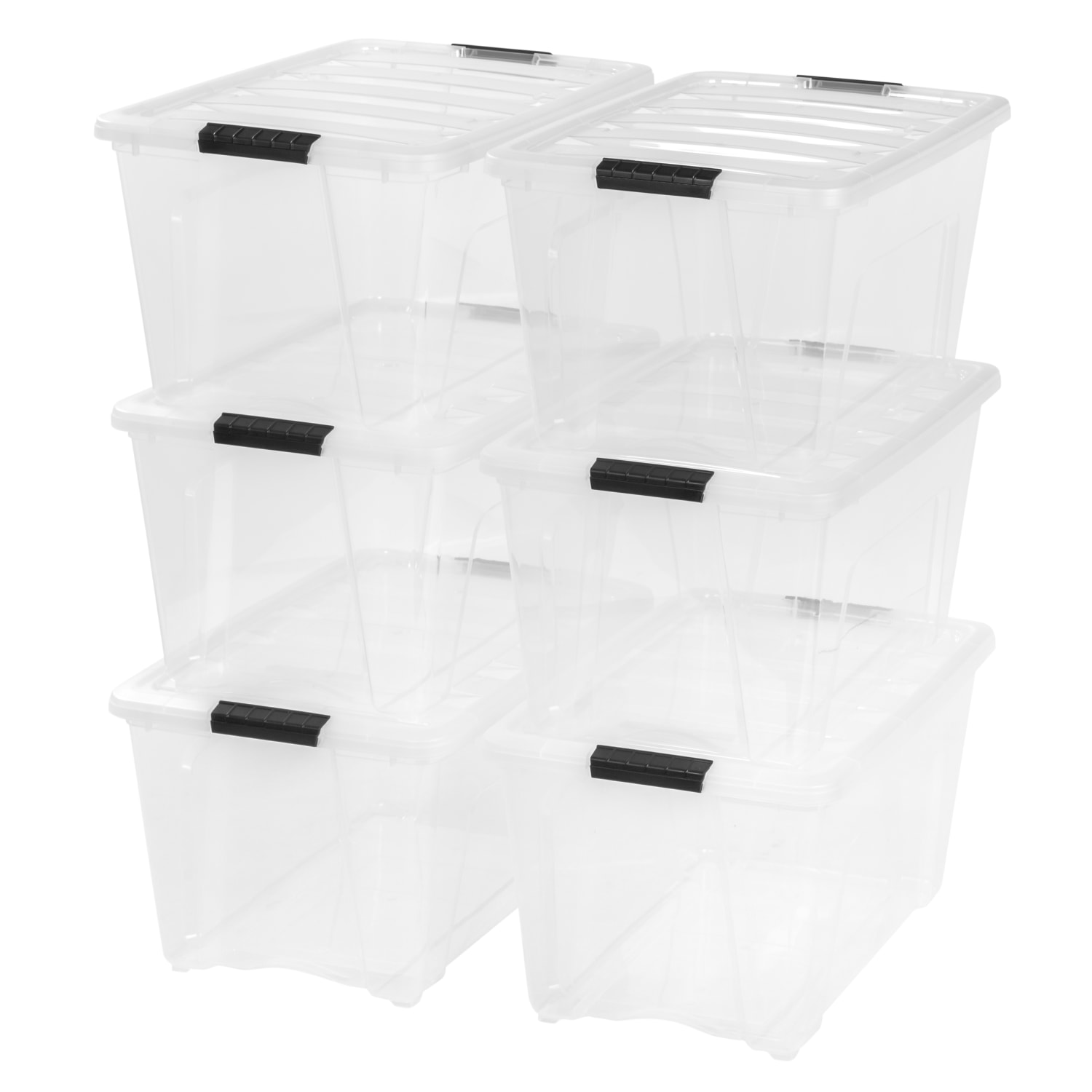 IRIS Plastic Storage Container With Handles/Latch Lid, 22in x 16 1/2in x 13in, Clear - Image 6