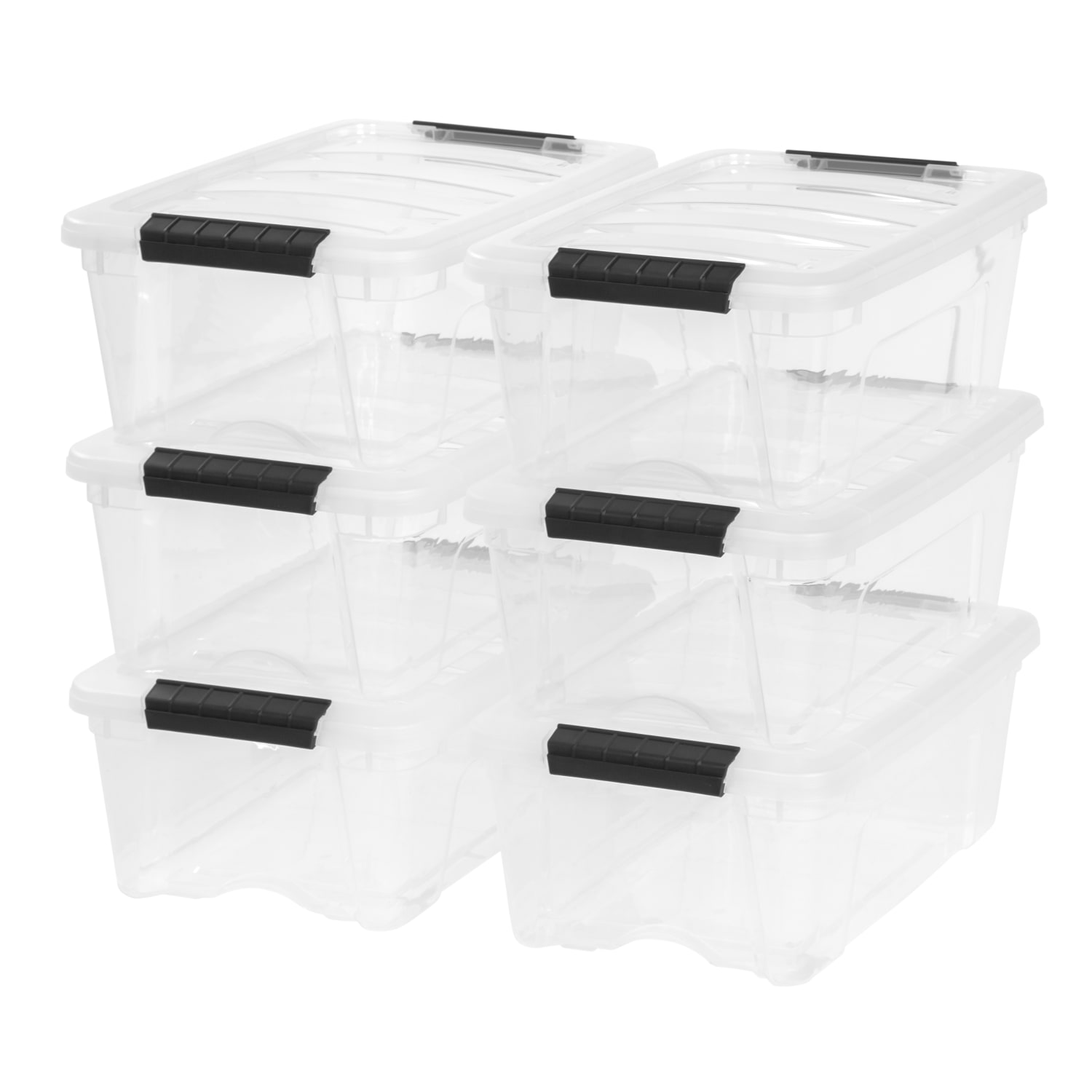 IRIS Latch Plastic Storage Container With Built-In Handles And Snap Lid, 12.95 Quarts, 16 1/2in x 11in x 6 1/2in, Clear - Image 4