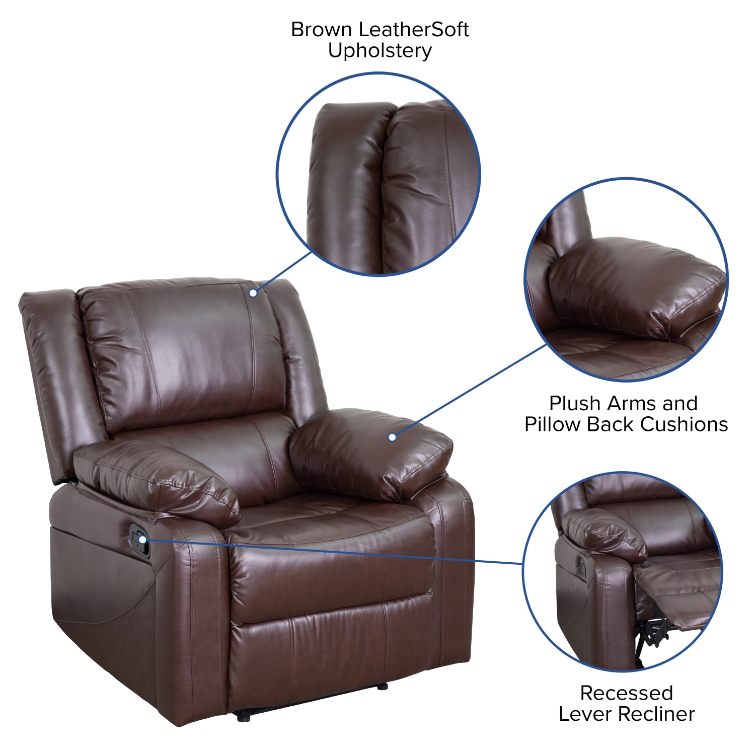 Flash Furniture Harmony Series Recliner Chair BrownBlack PopularChairscom Flash Furniture Harmony Series Recliner Chair BrownBlack PopularChairscom
