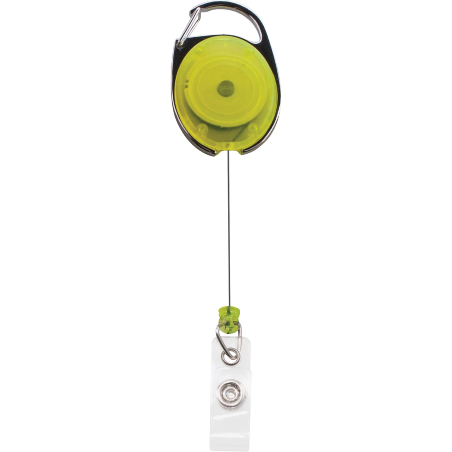 Advantus Neon Carabiner ID Reels - 2.4in Width x 2.2in Depth - Nylon, ABS Plastic - Neon Orange, Neon Yellow, Neon Green, Neon Pink - 20 / Pack - Image 3