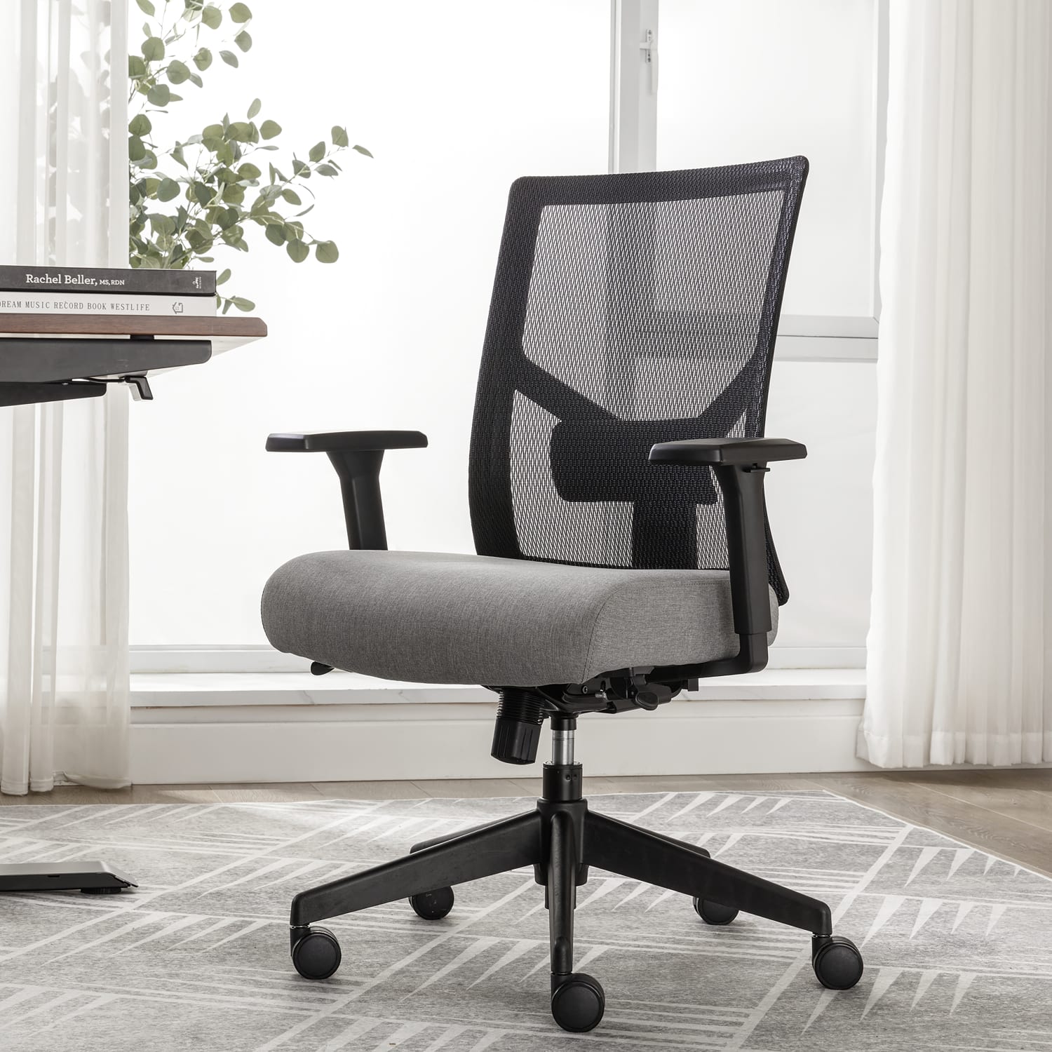 Serta Commercial Eco-2000 Ergonomic Mesh Mid-Back Task Chair, 43% Recycled, Gray