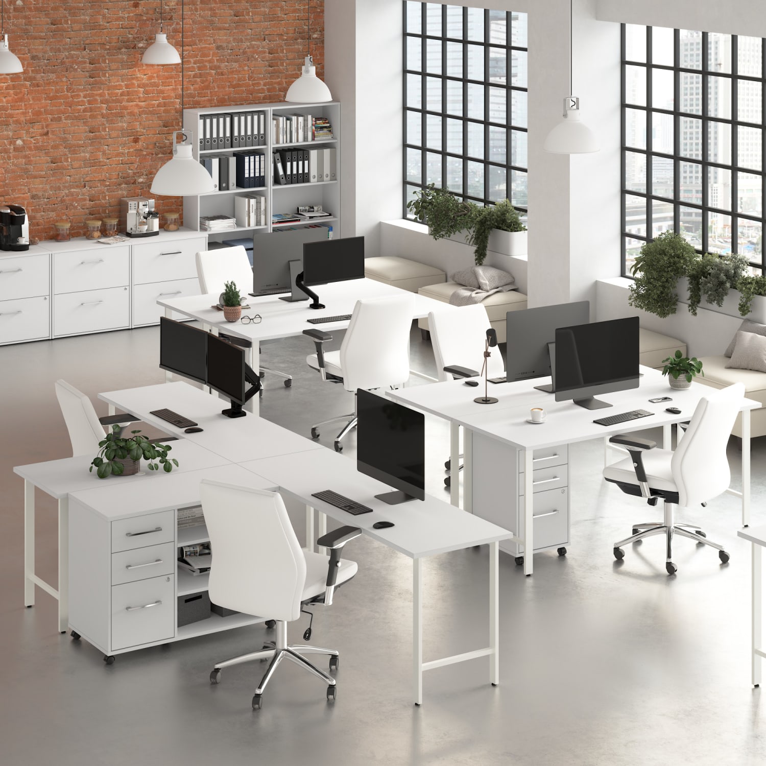 Bush Business Furniture Hustle 72inW Computer Desk With Metal Legs, White, Standard Delivery - Image 5