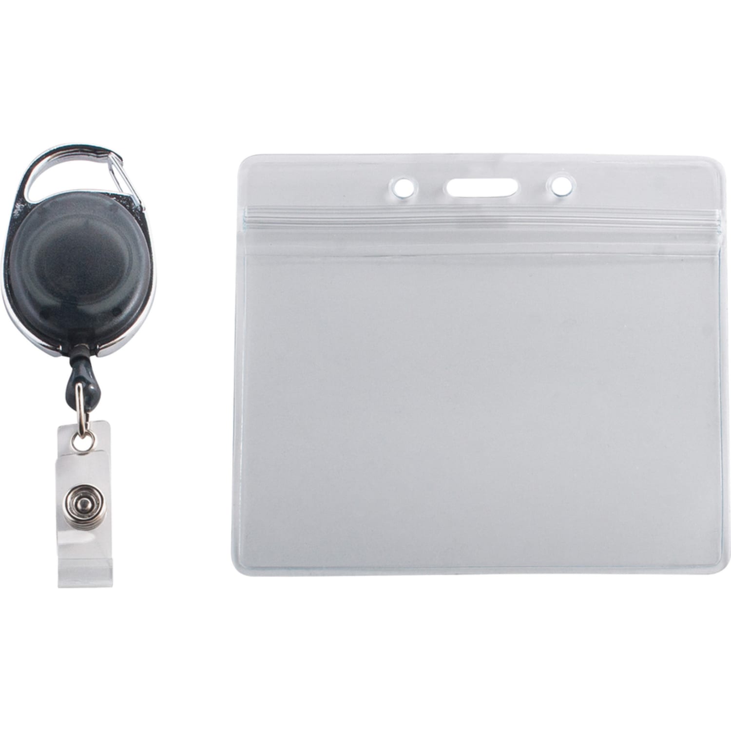 Advantus Badge Reel Holder Combo Pack - Support 3.75in x 2.58in Media - Horizontal - Vinyl - Black/Clear - Durable - 10 / Pack - Image 3