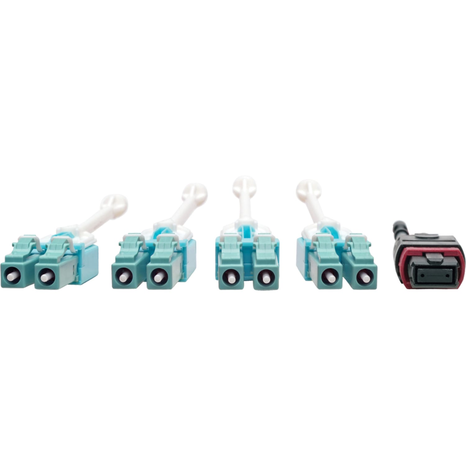 Eaton Tripp Lite Series 40G MTP/MPO to 4xLC Fan-Out OM4 Plenum-Rated Fiber Optic Cable, 40GBASE-SR4, Push/Pull Tabs, Magenta, 3 m - Fiber Optic - Image 5