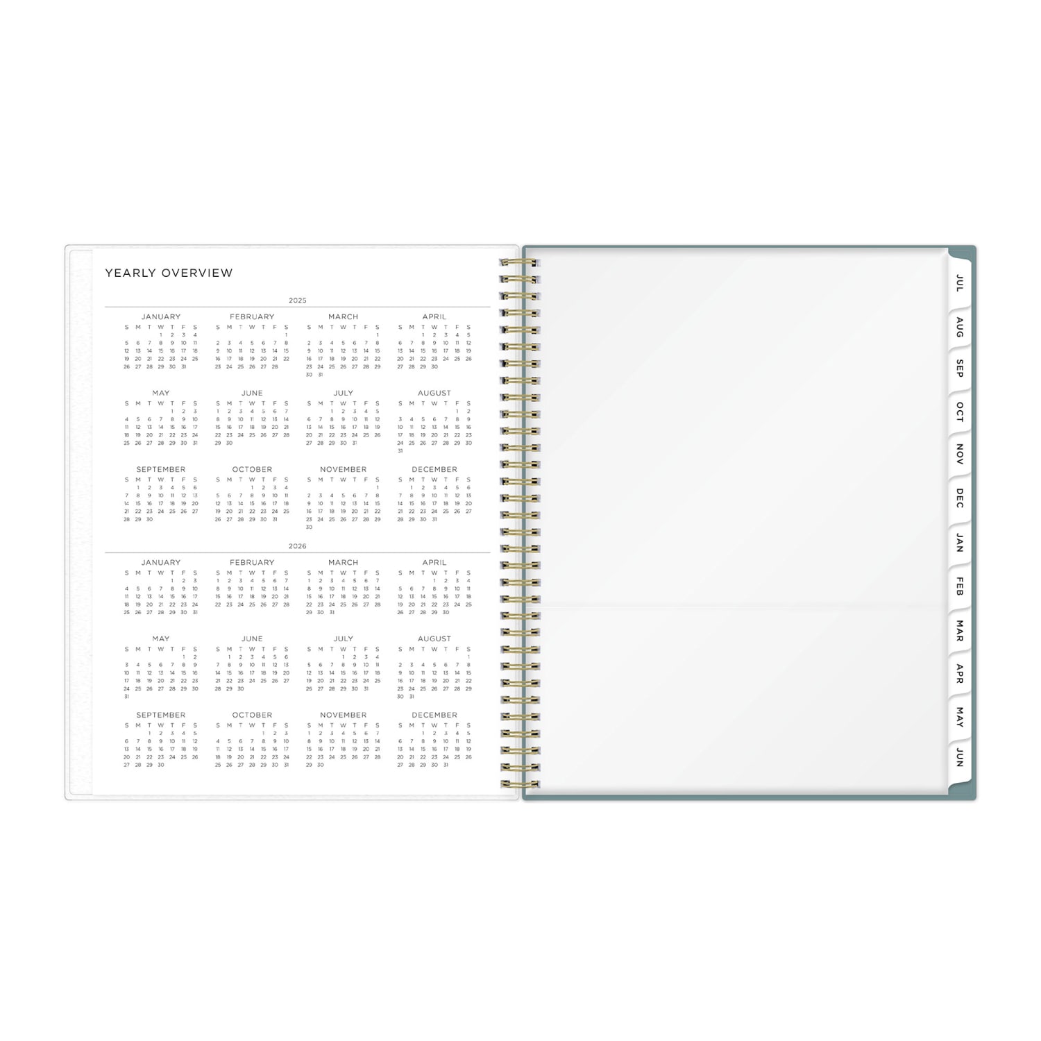 2025-2026 Blue Sky Weekly/Monthly Academic Planner, 8-1/2in x 11in, Splatter Dot Jade Frosted, July 2025 To June 2026, 149043 - Image 5
