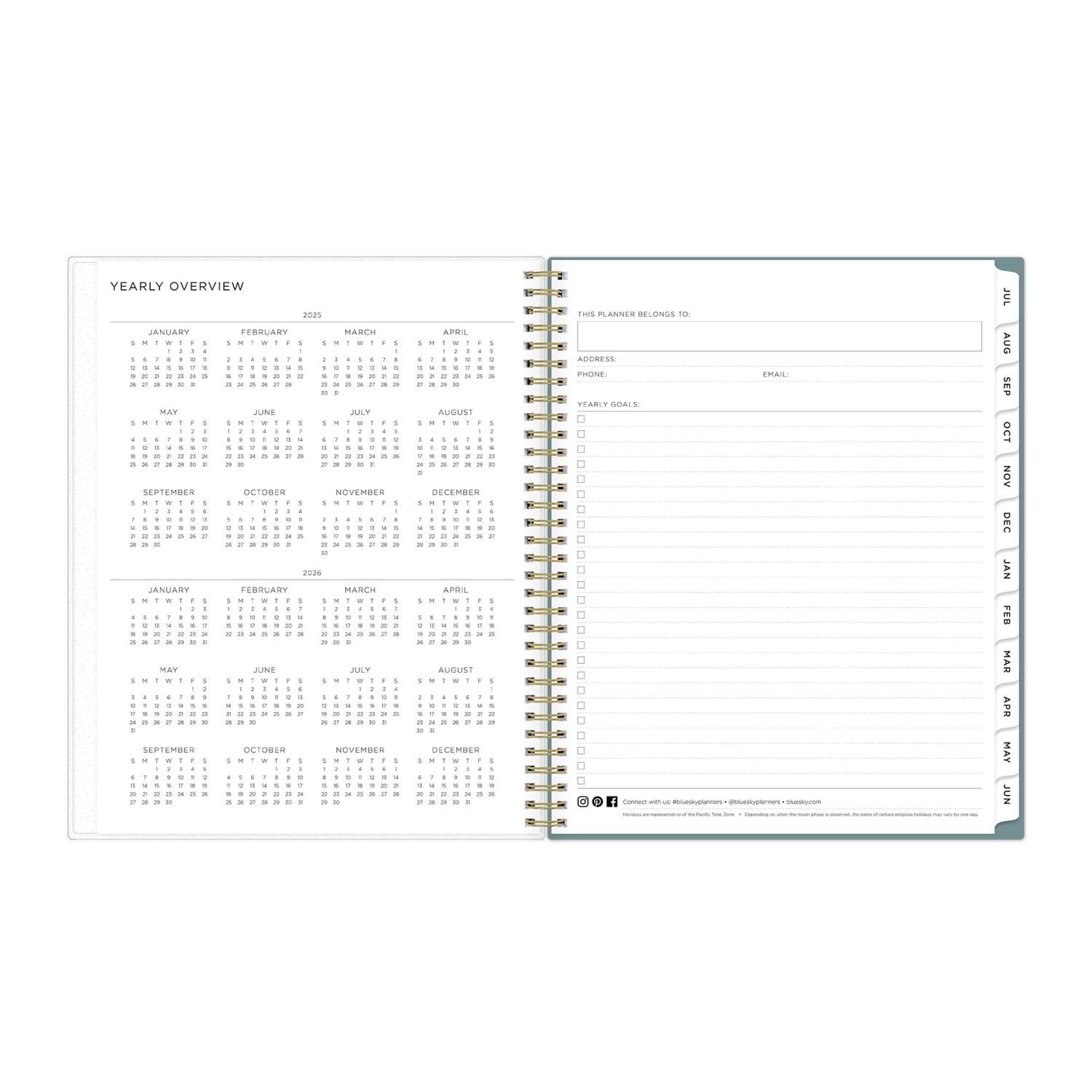 2025-2026 Blue Sky Weekly/Monthly Academic Planner, 8-1/2in x 11in, Splatter Dot Jade Frosted, July 2025 To June 2026, 149043 - Image 6