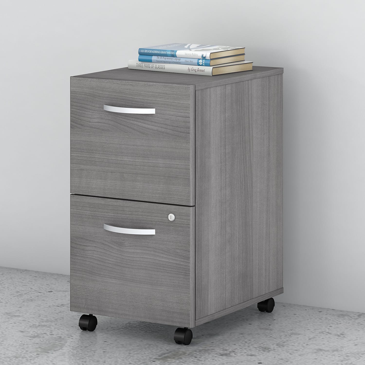 Bush Business Furniture Studio C 20-1/6inD Vertical 2-Drawer Mobile File Cabinet, Platinum Gray, Delivery - Image 3