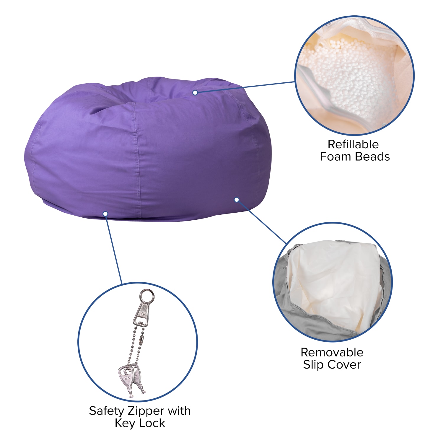 Flash Furniture Oversized Bean Bag Chair For Kids And Adults Purple PopularChairscom Flash Furniture Oversized Bean Bag Chair For Kids And Adults Purple PopularChairscom