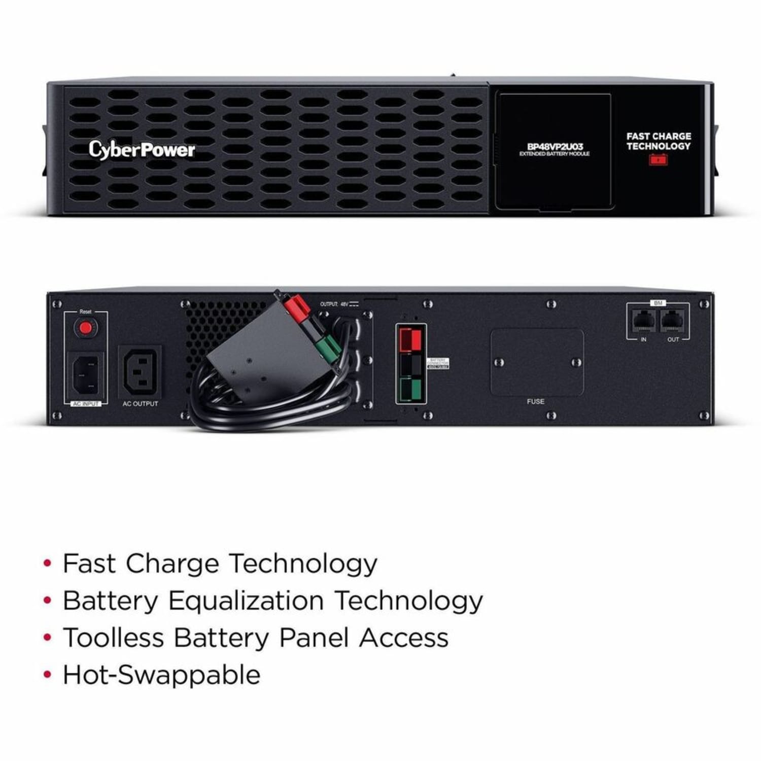 CyberPower BP48VP2U03 Extended Battery Modules - 48 VDC / 70 A - 12 V / 5.7 Ah Sealed Lead-Acid Battery, 3YR Warranty - Image 4