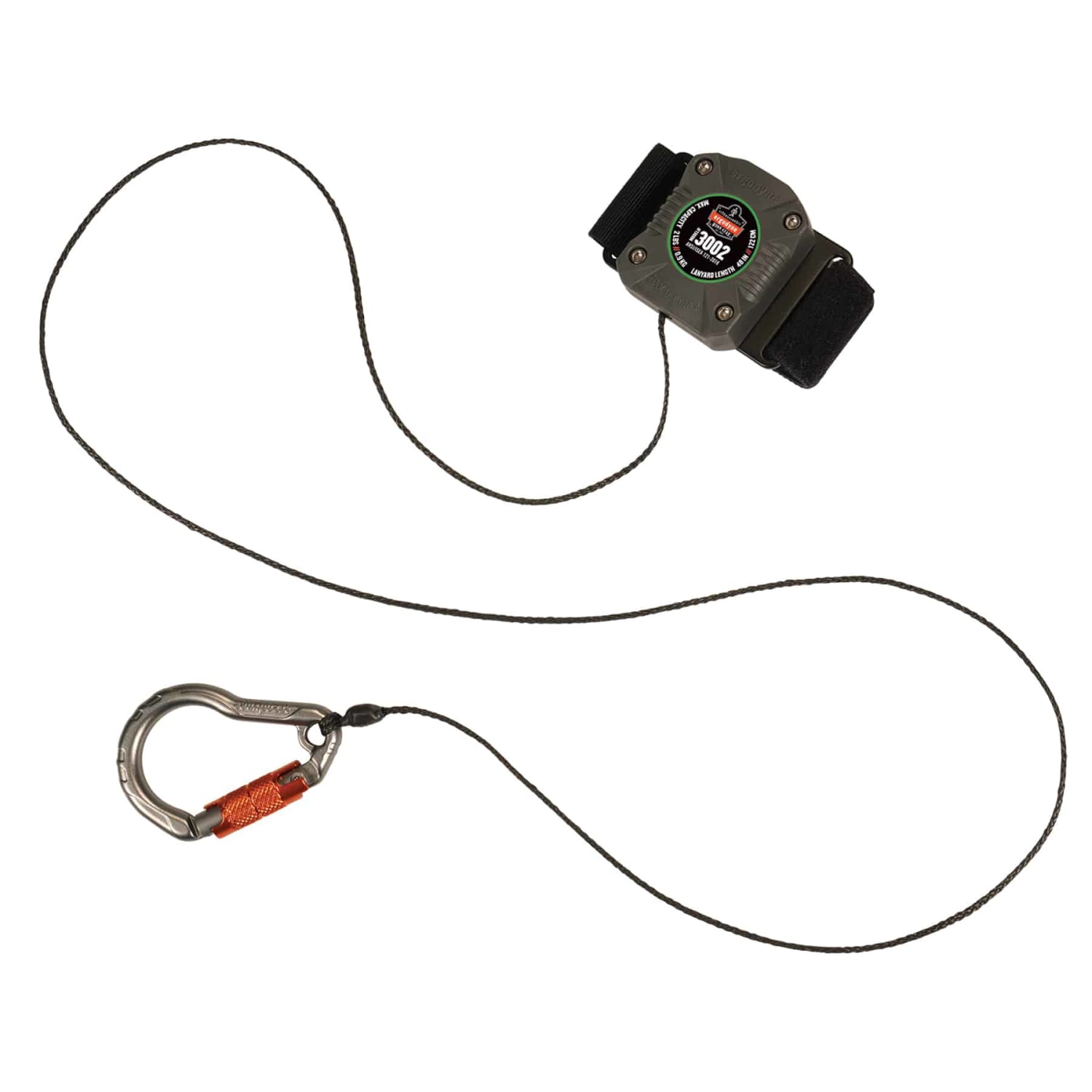 Ergodyne Squids 3002 Retractable Tool Belt Clip And Carabiner, 48in, Gray - Image 3