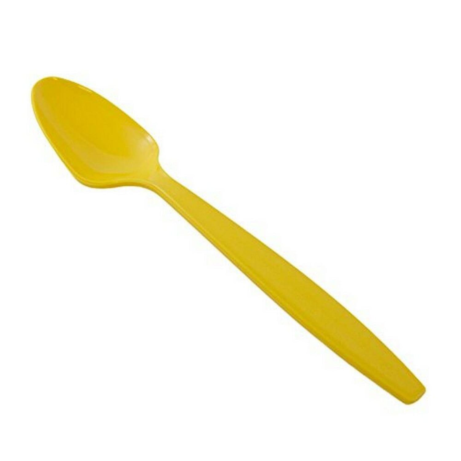 JAM PAPER Big Party Pack of Premium Plastic Spoons, Yellow, 100 Disposable Spoons/Box - Image 3