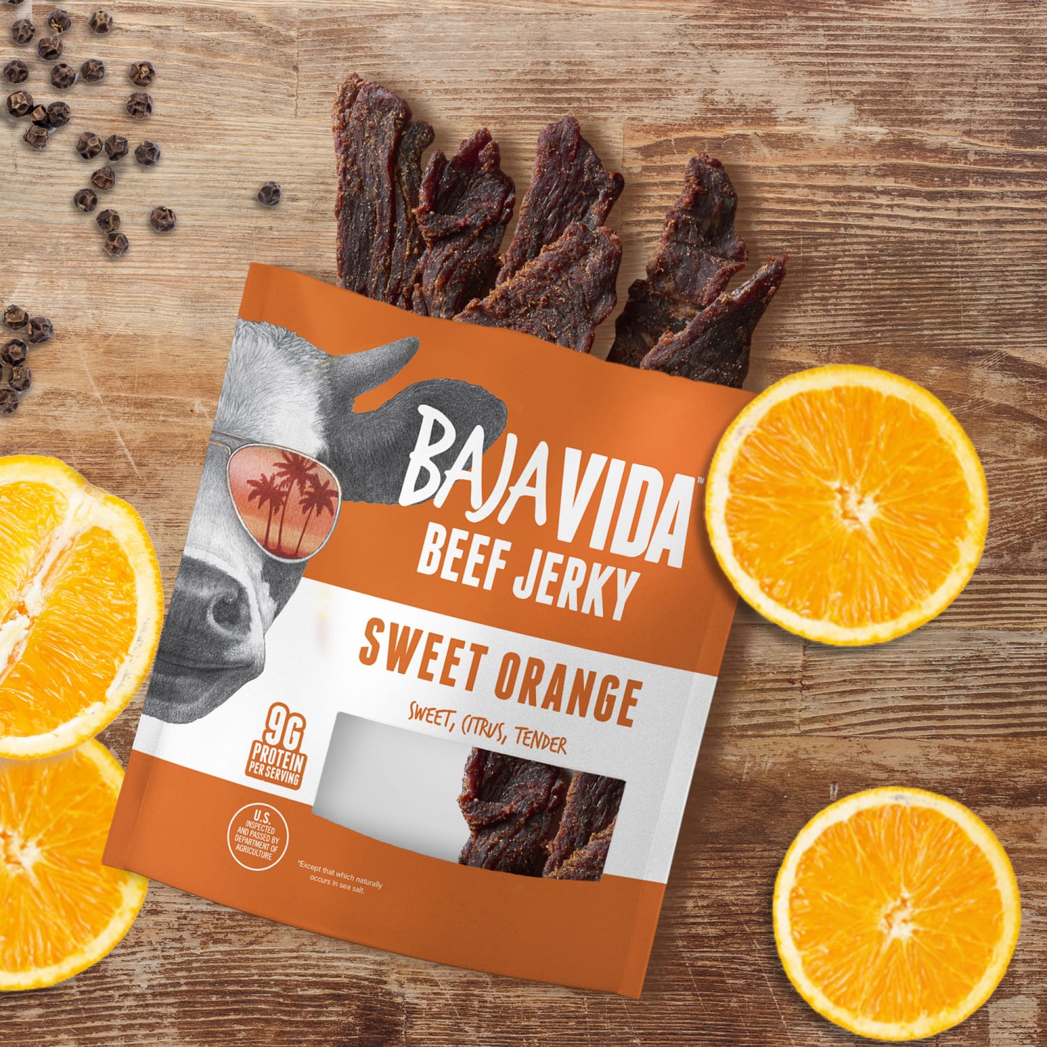 Baja Vida Beef Jerky Sweet Orange Snack Packs, 1.0 Oz, Box Of 12 Packs - Image 6