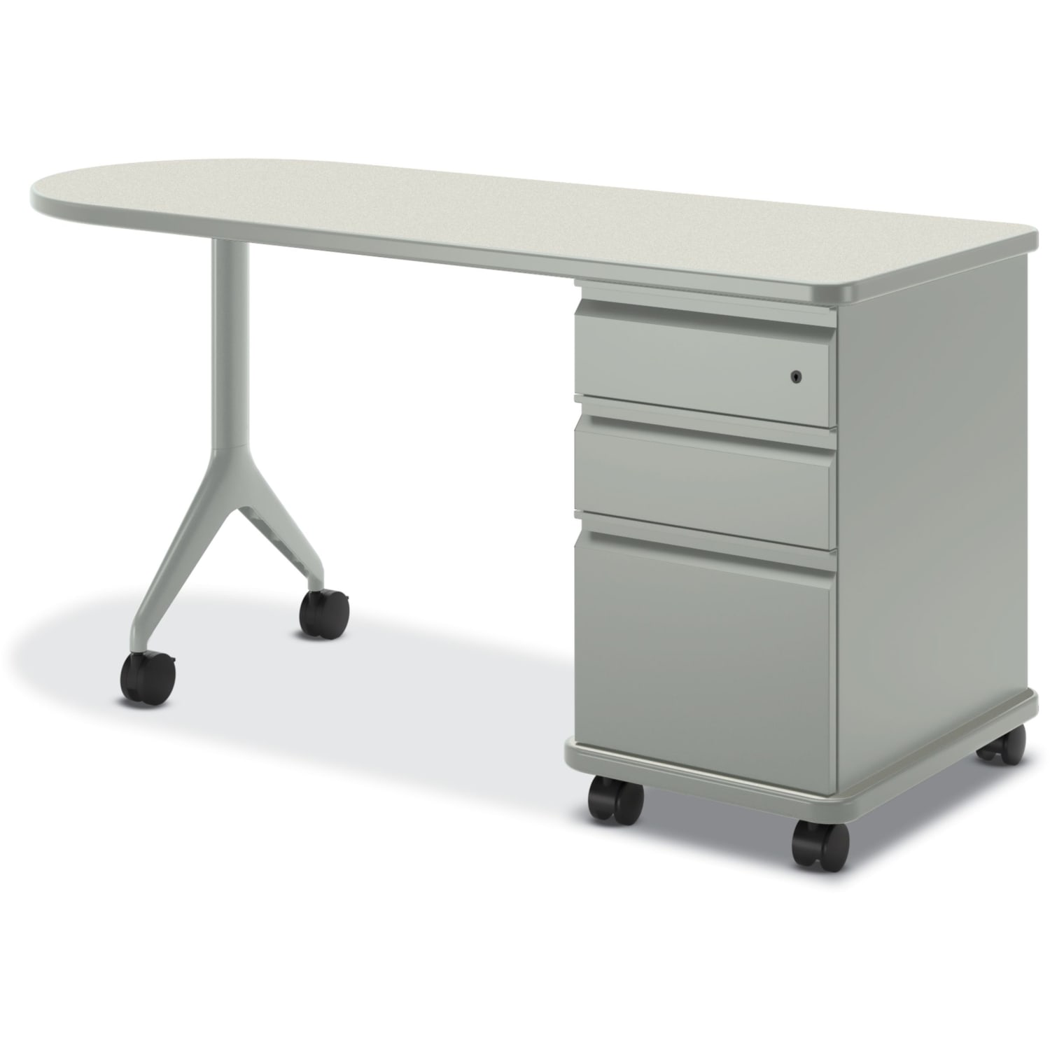 HON SmartLink Value Teacher Mobile WorkStation, 30inH x 60inW x 24inD, Silver Mesh/Platinum Metallic - Image 3