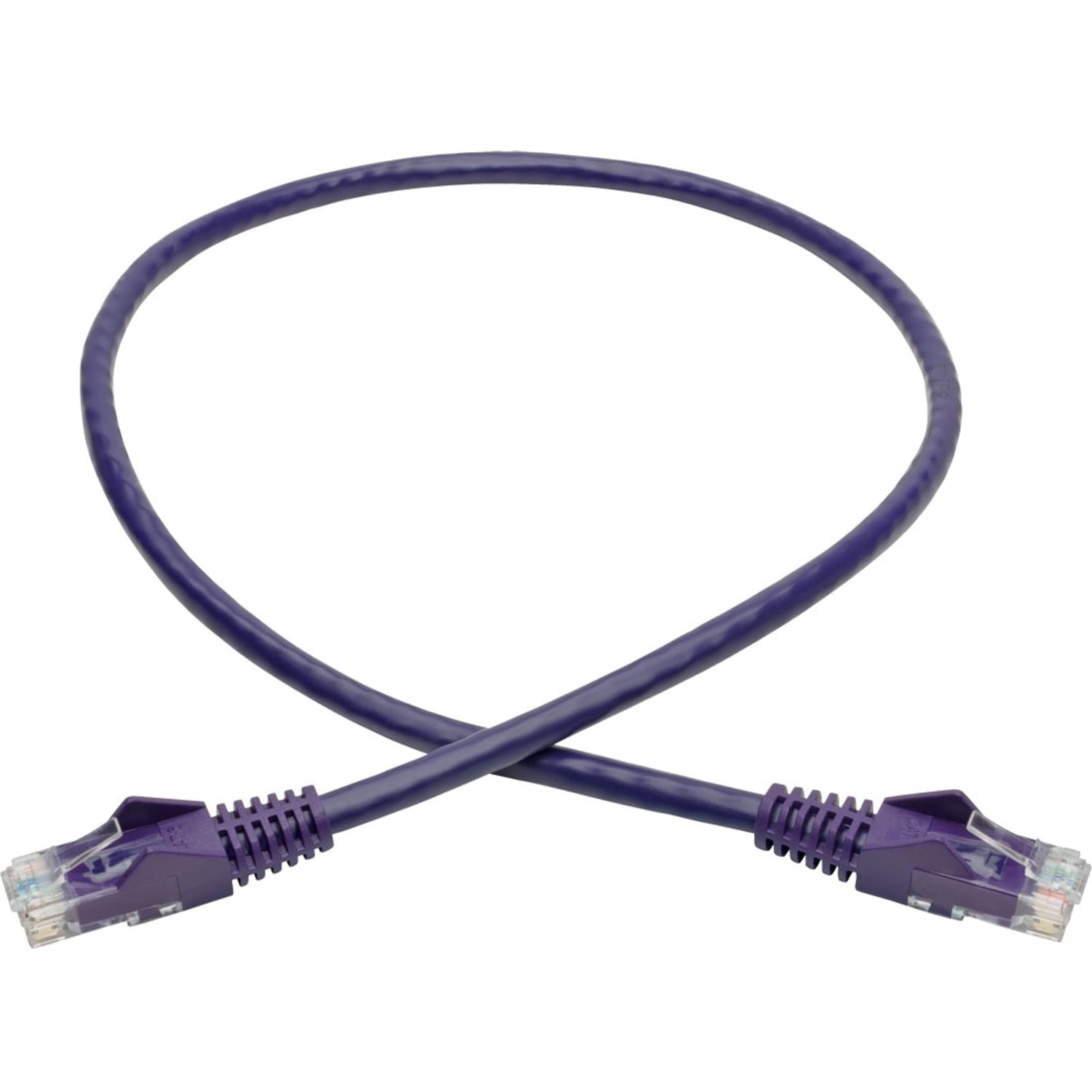 Tripp Lite Cat6 Gigabit Snagless Molded Ethernet Cable, 2ft, Purple - Image 3