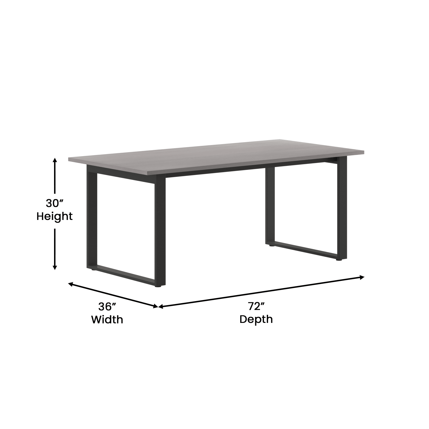 Flash Furniture Redmond Commercial 72x36 Conference Table with 1in Thick Double Sided Laminate Table Top with PVC Edging and Heavy Duty U-Frame Steel Base, Gray Oak - Image 6