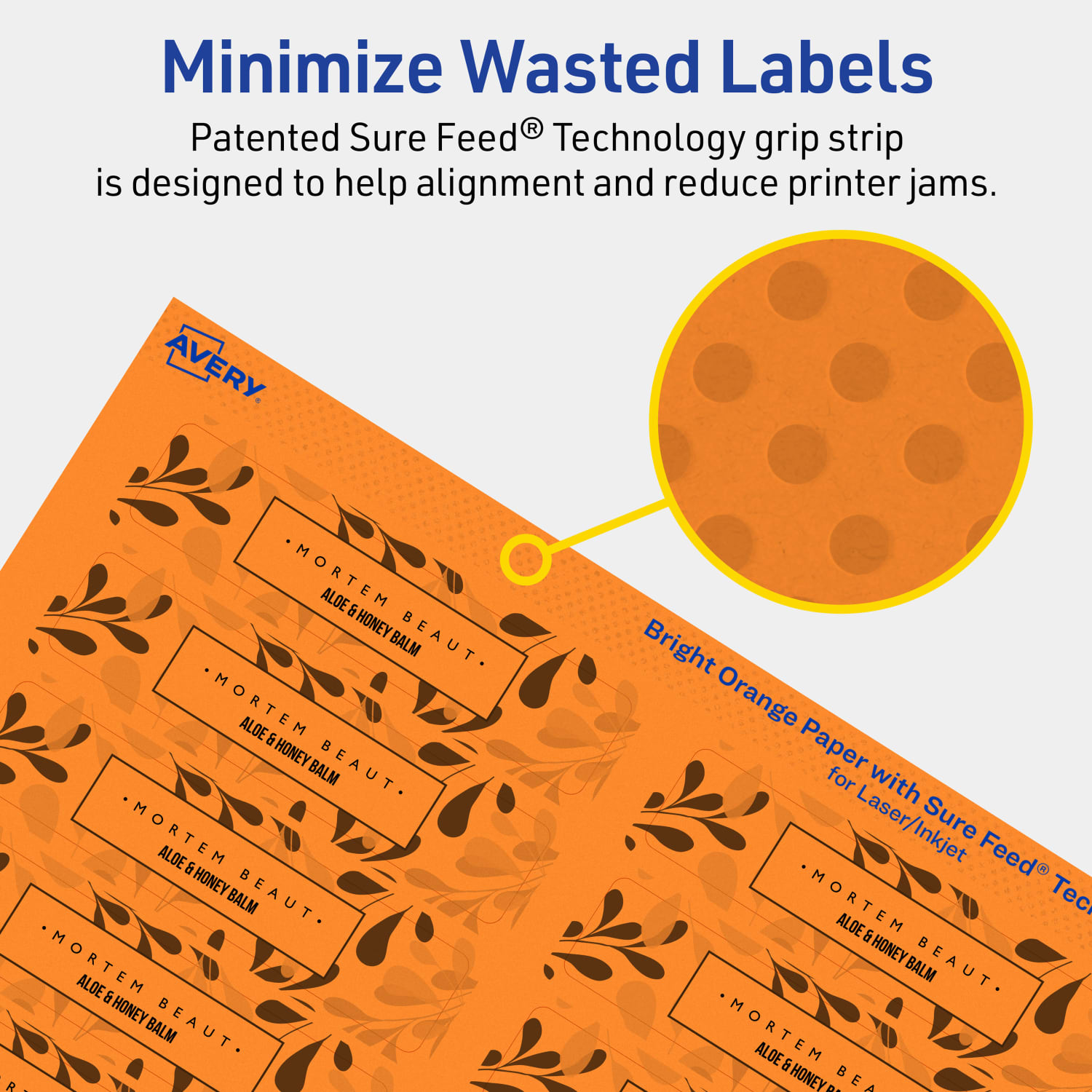 Avery Print-To-The-Edge Labels With Sure Feed Technology And Easy Peel, 94217-BOP40, Rectangle, 3/4in x 3-1/2in, Matte Bright Orange, Pack of 800 - Image 5