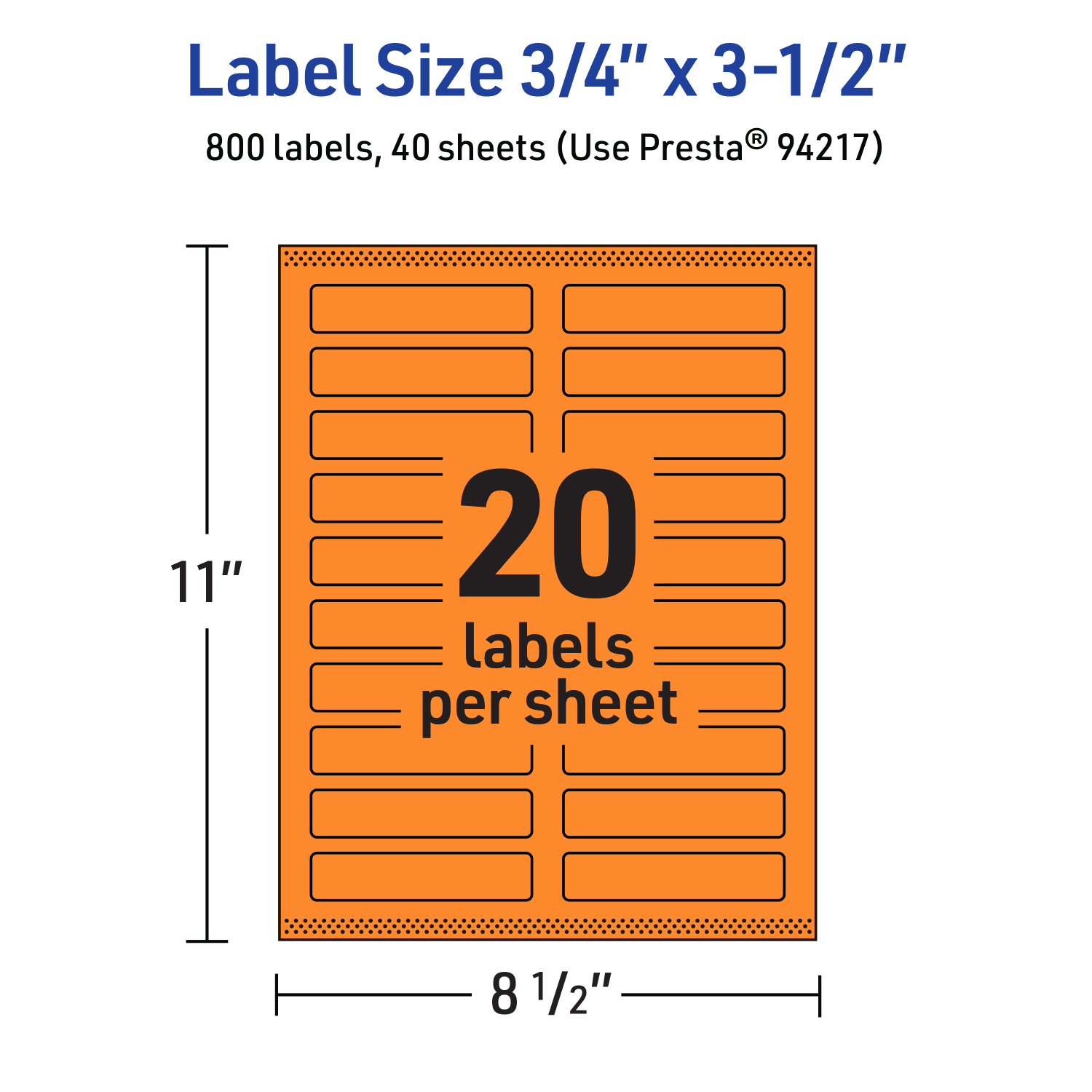 Avery Print-To-The-Edge Labels With Sure Feed Technology And Easy Peel, 94217-BOP40, Rectangle, 3/4in x 3-1/2in, Matte Bright Orange, Pack of 800 - Image 6