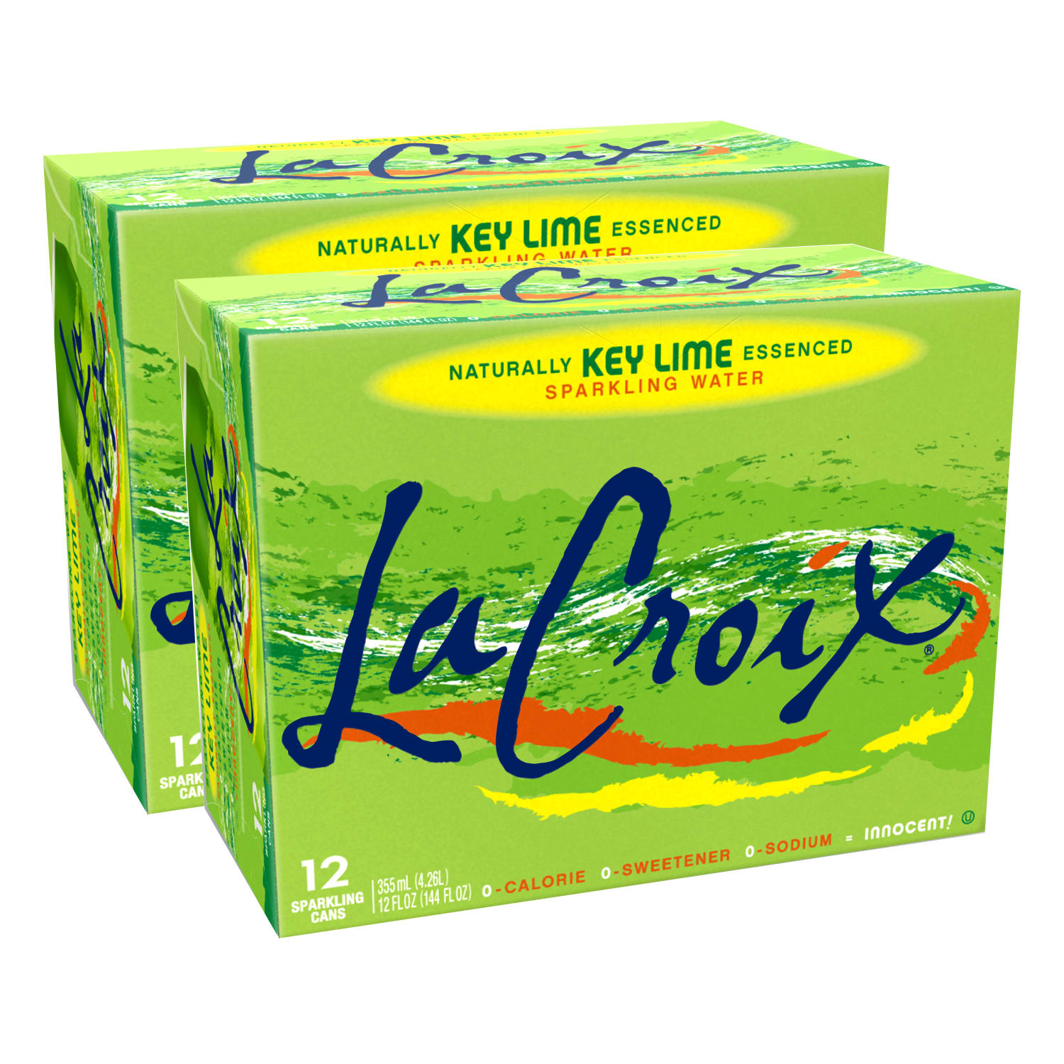 LaCroix Sparkling Water, 12 Oz, Key Lime, 12 Cans Per Pack, Case Of 2 Packs