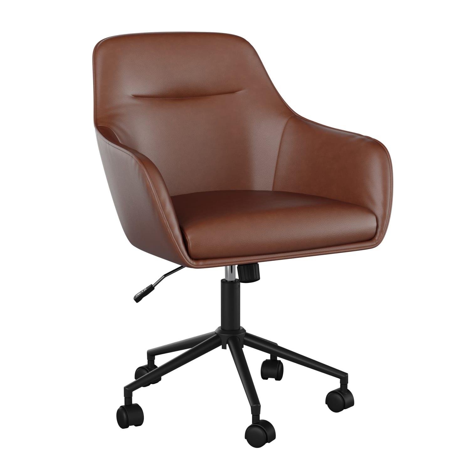 Martha Stewart Rayna Faux Leather Upholstered MidBack Office Task Chair Saddle BrownOilRubbed Bronze PopularChairscom Martha Stewart Rayna Faux Leather Upholstered Mid Back Office Task Chair Saddle BrownOil Rubbed Bronze PopularChairscom