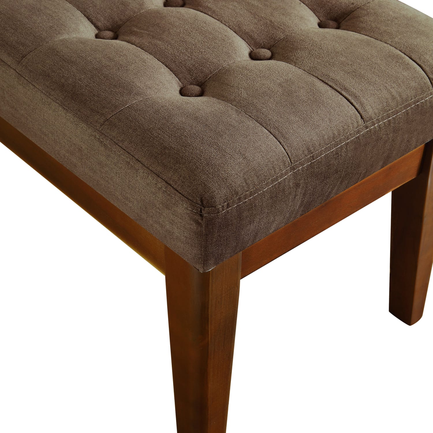 Elle Decor Claire Tufted Bench, Dusted Truffle/Brown - Image 6