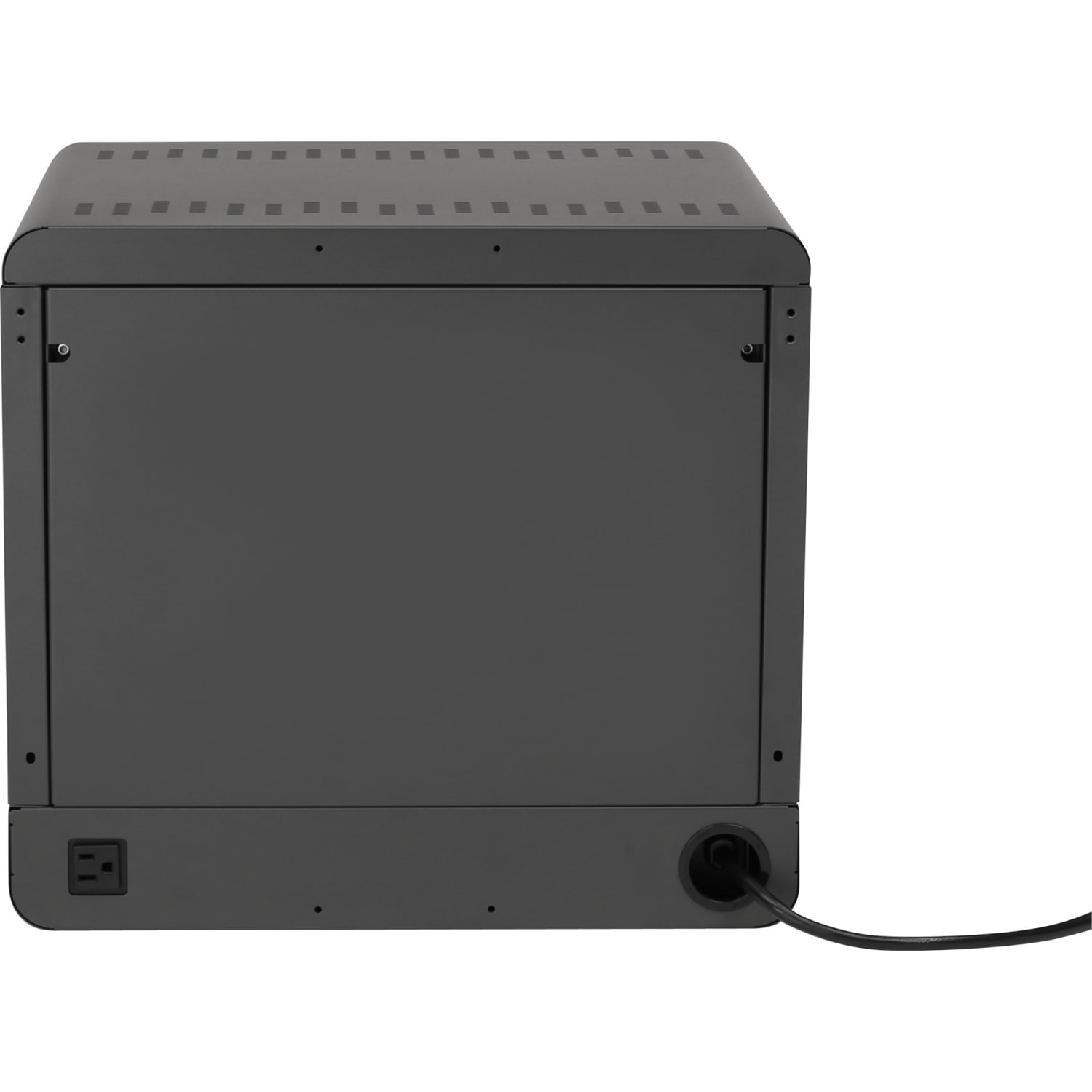 Bretford CUBE Micro Station - Up to 14in Screen Support - 16.50in x 18.25inx 17in Depth - Desktop, Countertop, Wall Mountable - Steel - Charcoal - Image 3