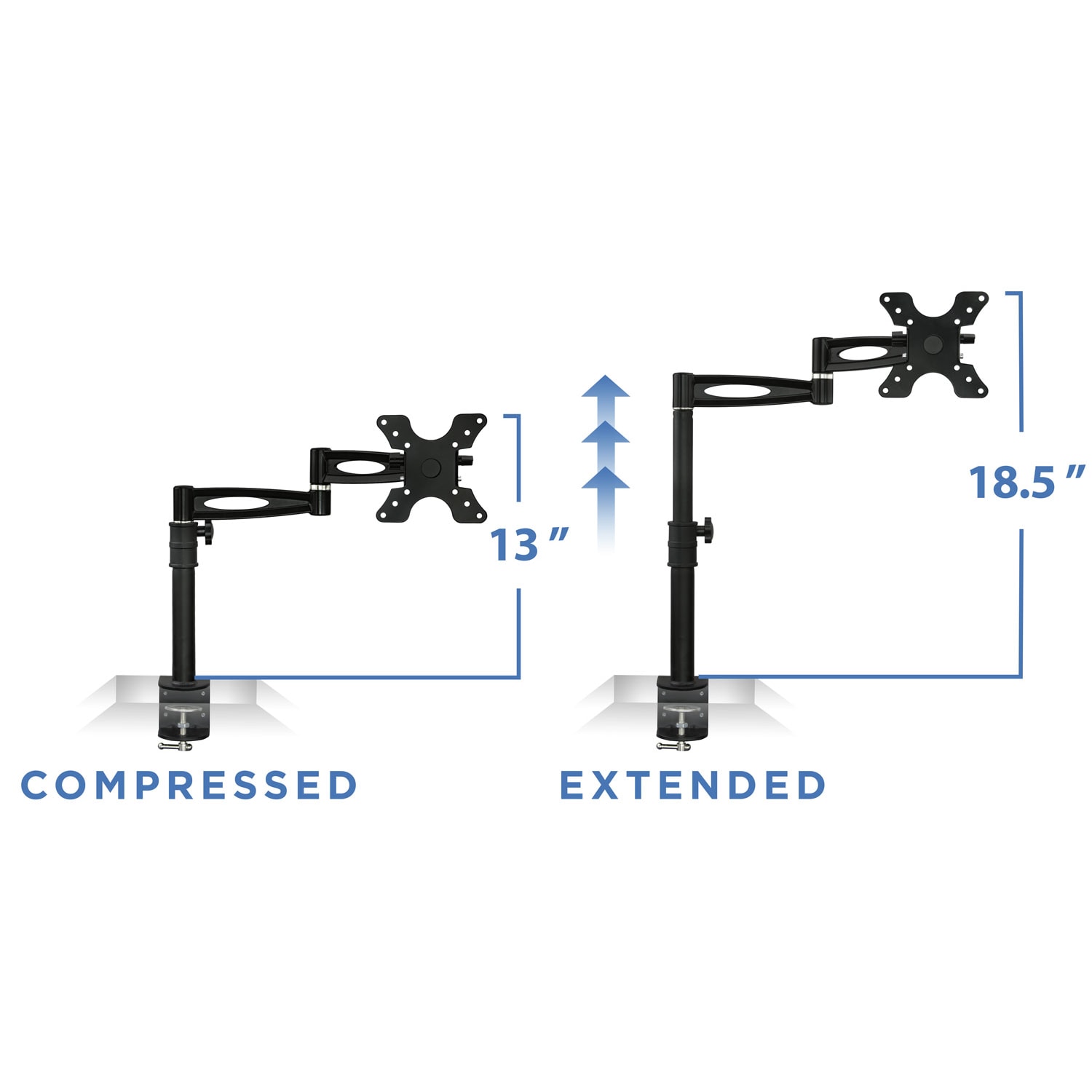 Mount-It! MI-705 Monitor Desk Mount For Up To 30in Monitors, 15inH x 10inW x 3inD, Black - Image 5