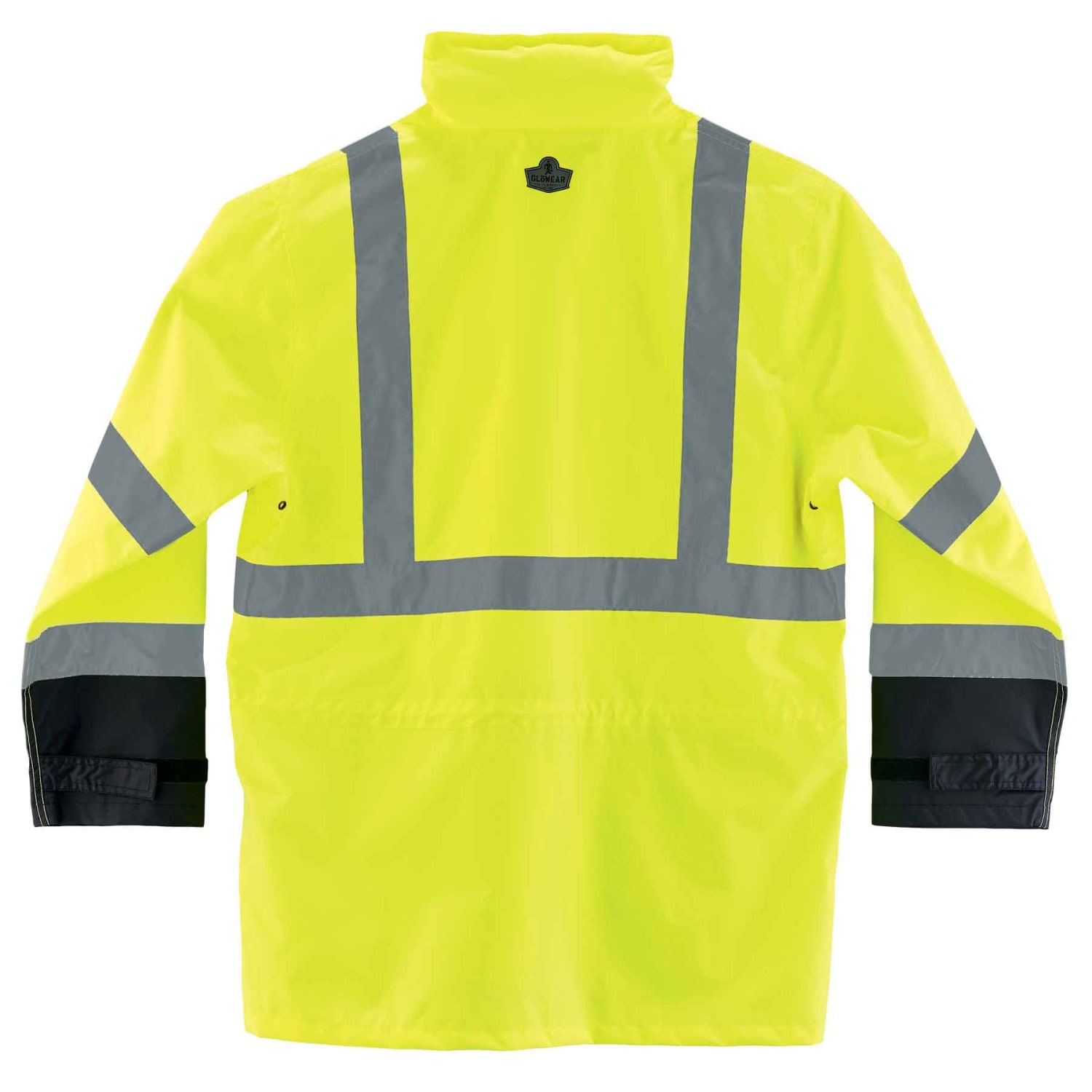 Ergodyne GloWear 8365BK Type-R Class 3 Rain Jacket, 3X, Black/Lime - Image 3