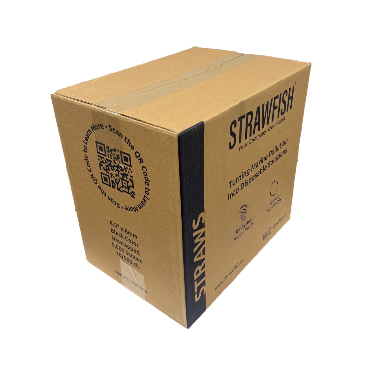 StrawFish Unwrapped Straws, 8-1/2in, Black, Case Of 5,000 Straws - Image 4