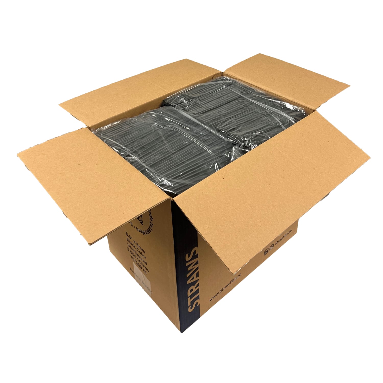 StrawFish Unwrapped Straws, 8-1/2in, Black, Case Of 5,000 Straws - Image 5