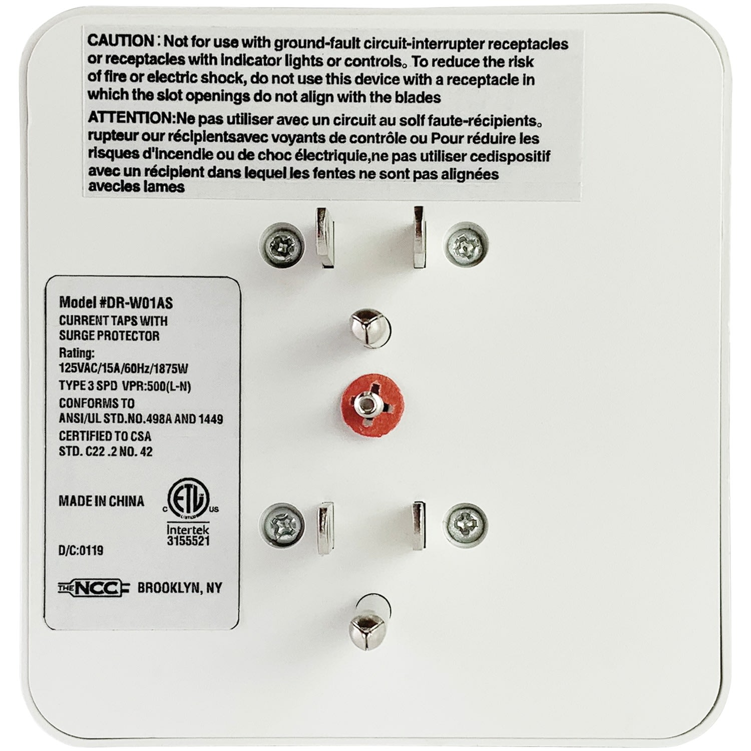 Stanley Surge Pro 33208 6-Outlet Surge-Suppression Night-Light Wall Tap, White - Image 3